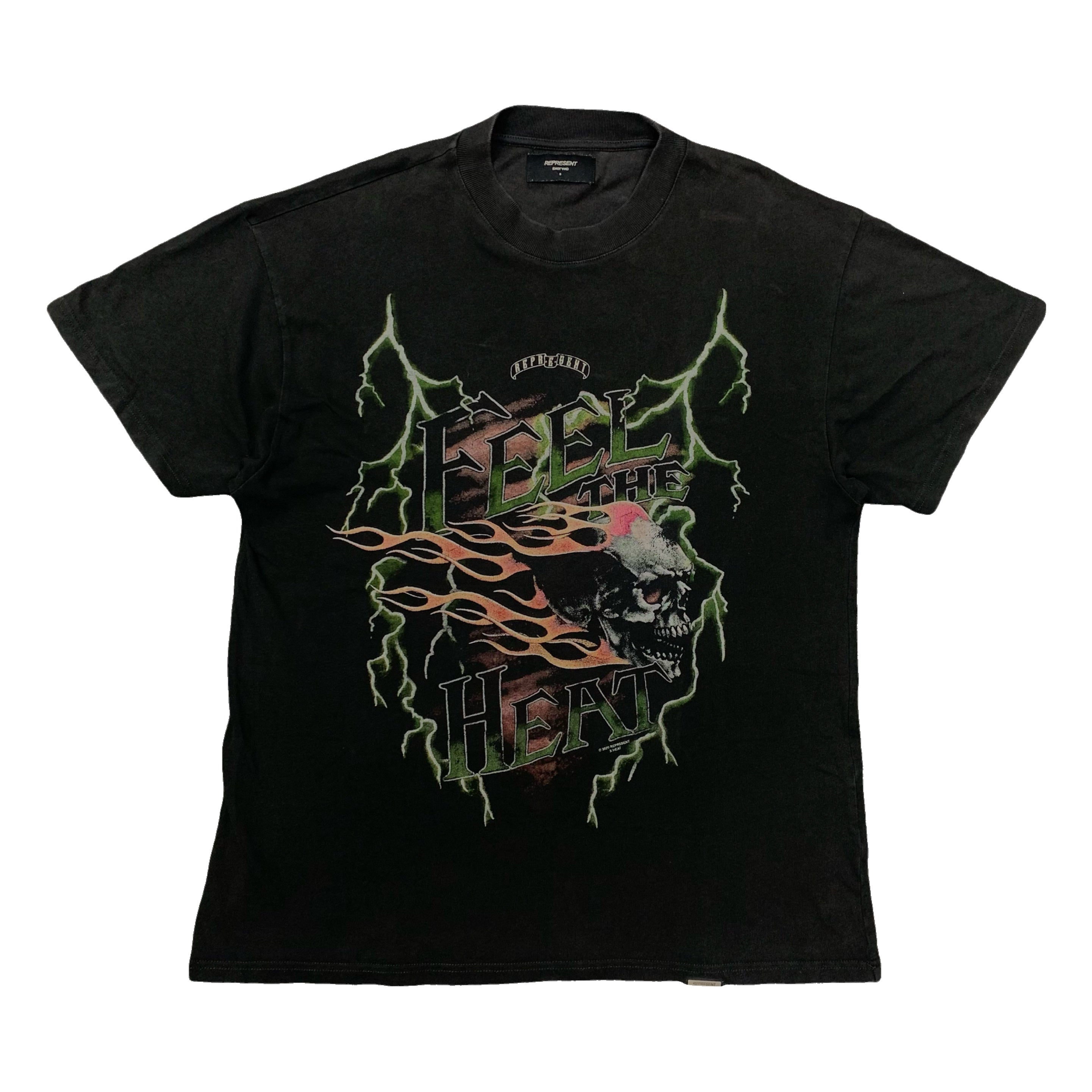 Represent Small Tee Feel Feel The Heat Vintage Black T-Shirt Heat Tour Exclusive