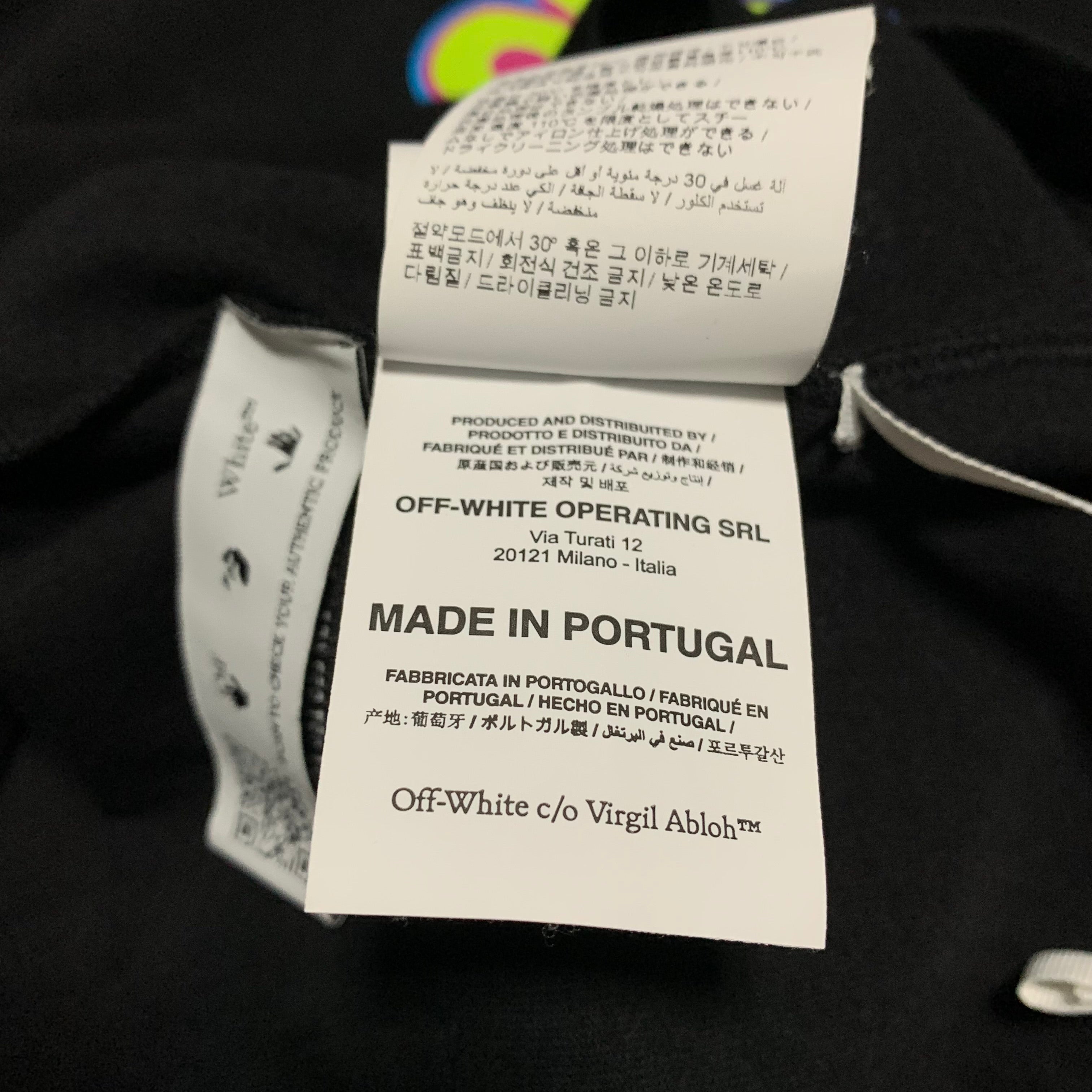 Off White Medium Degrade Lighting Arrows Black Tee Virgil Abloh