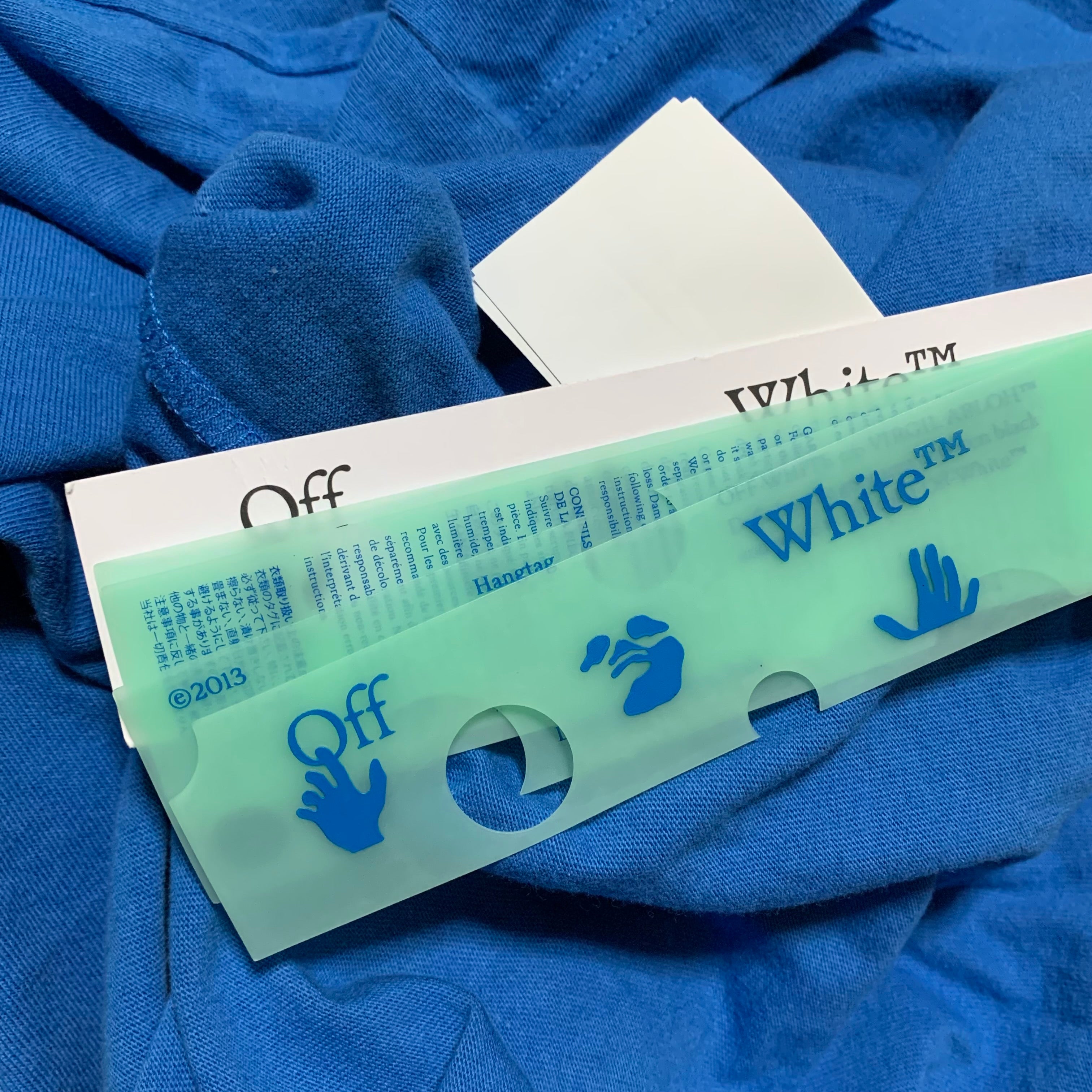Off White XL Diag Tab Blue Tee Virgil Abloh