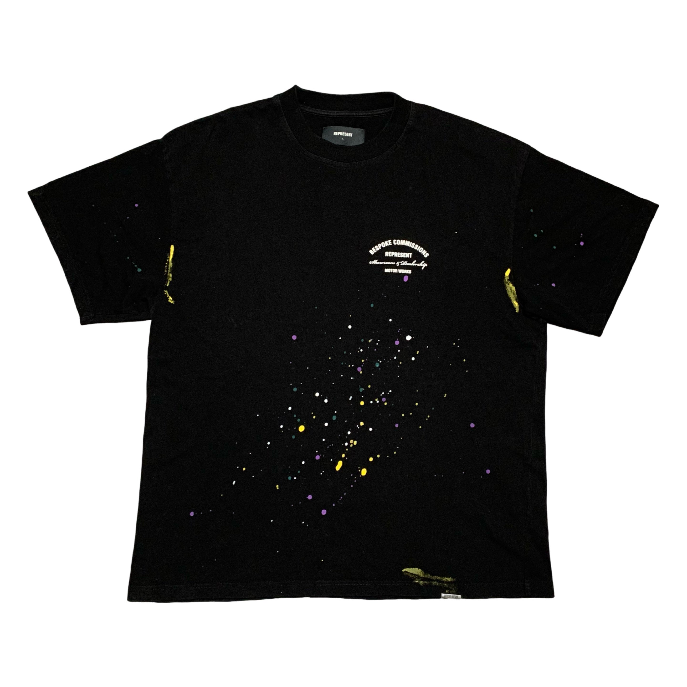 Bape Large Bespoke Commissions Jet Black Tee 'Paint Splatter'