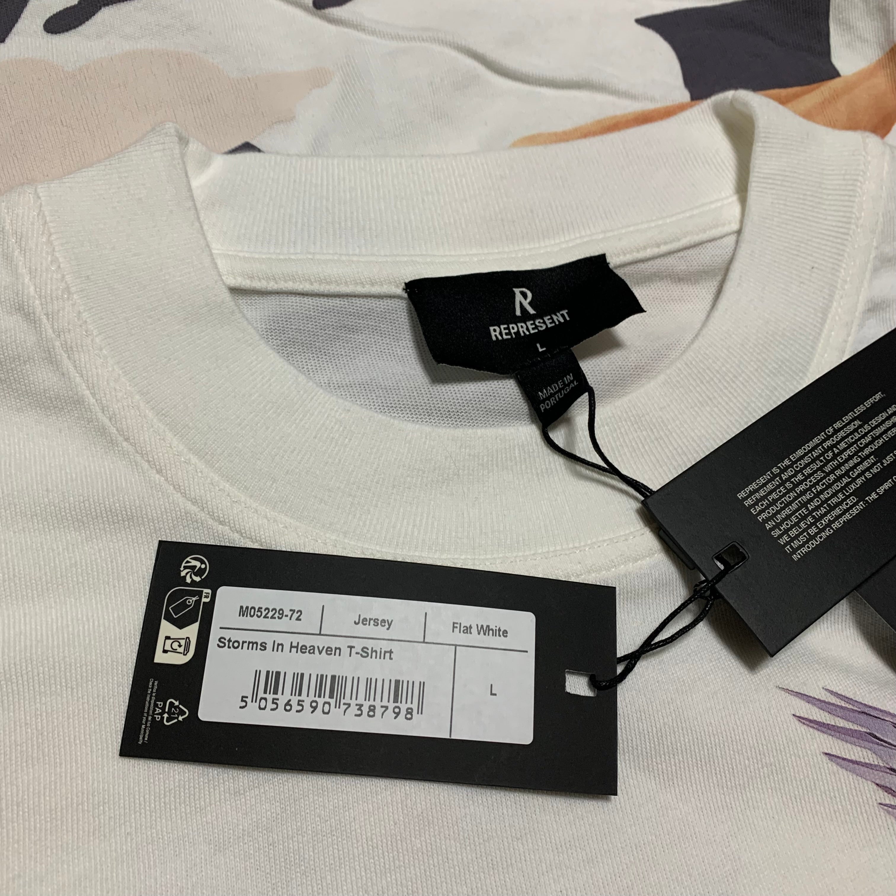 Represent Large Storms In Heaven Flat White Tee