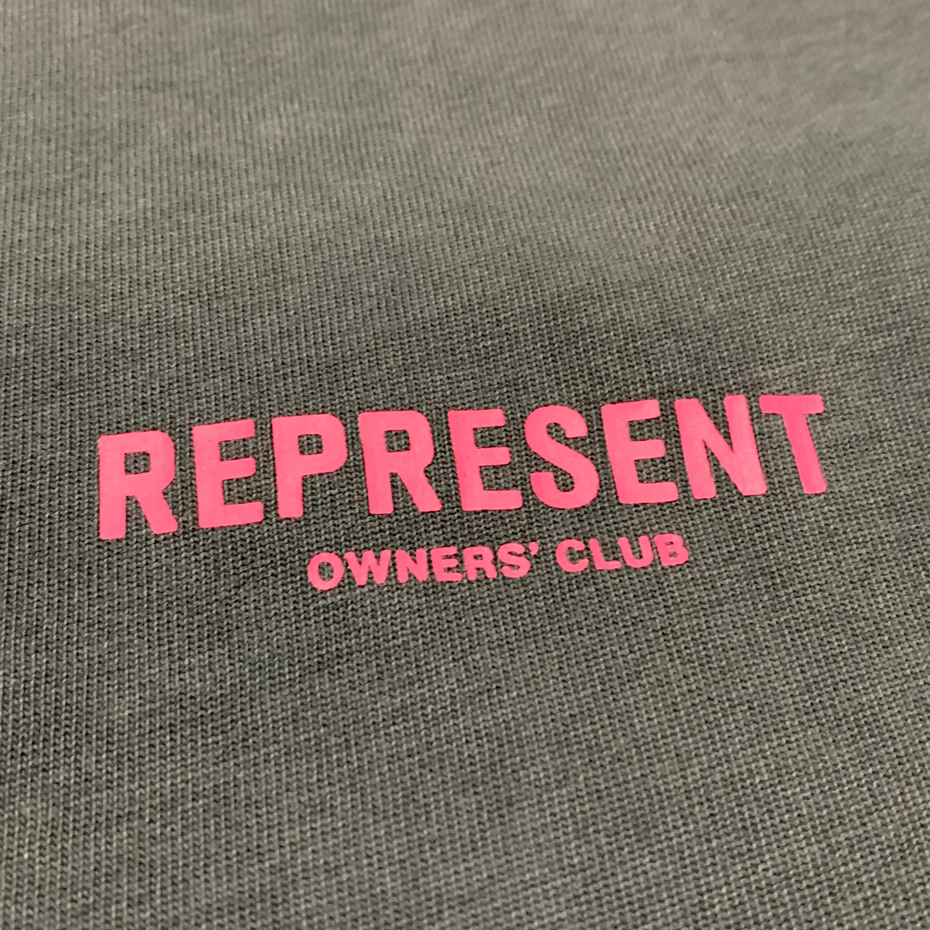 Represent Small Owners Club Vintage Grey Tee Pink