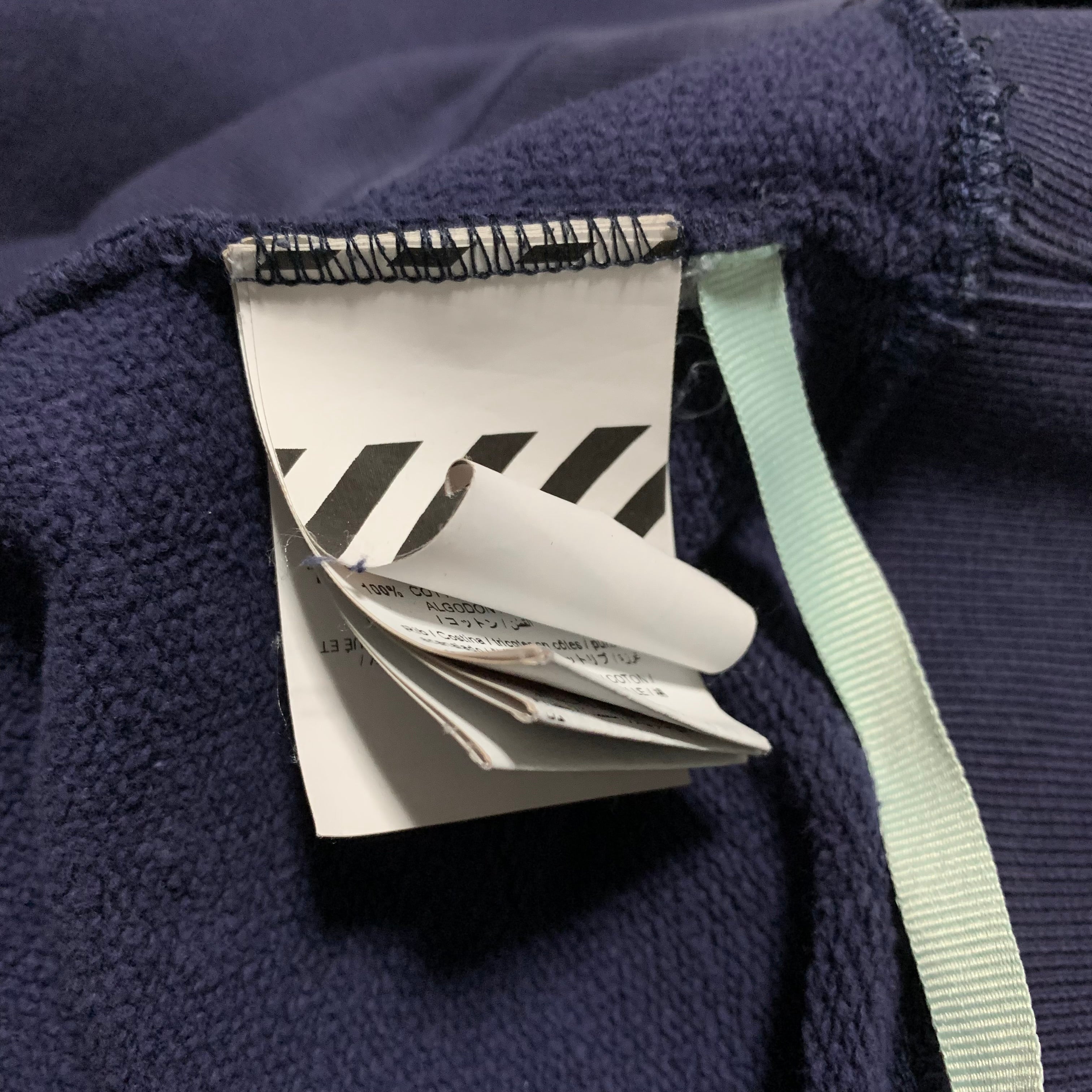 Off White Medium Church Crew Blue Sweatshirt Virgil Abloh
