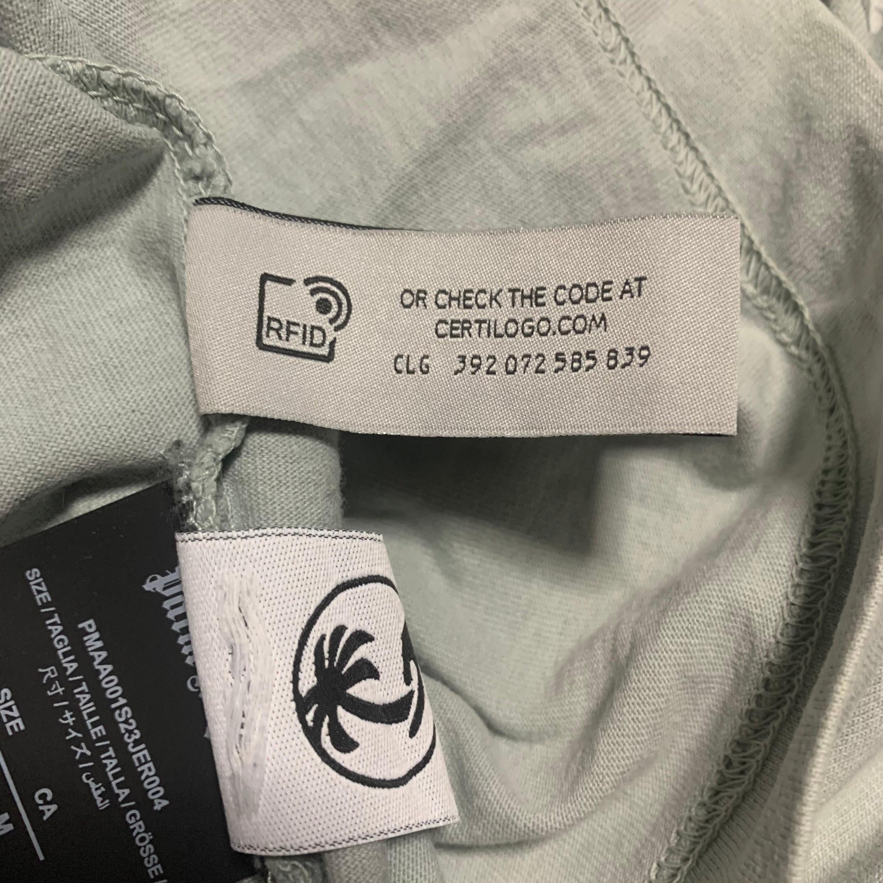 Palm Angels Medium GD Reverse Logo Light Grey Tee