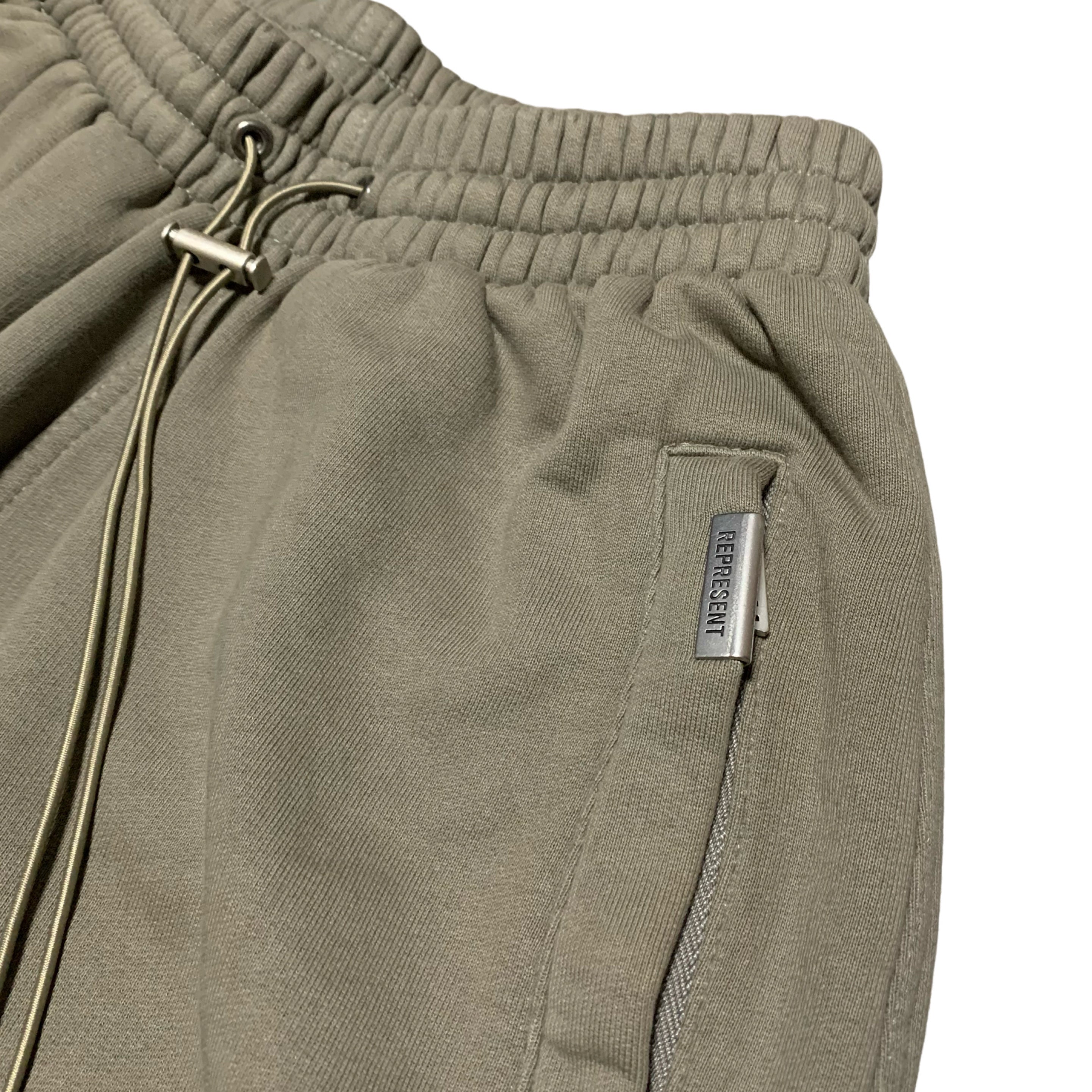 Represent XS Blanks Jogger Bottoms Beige Khaki Green