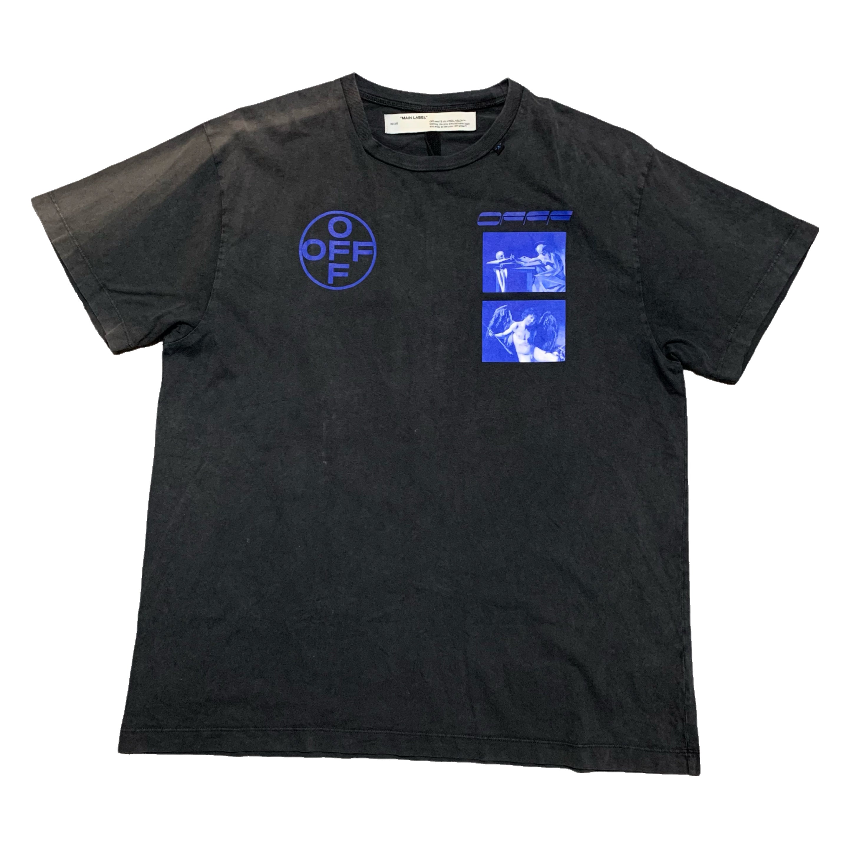Off White Small Caravaggio Hardcore Black Tee Oversized Fit Virgil Abloh
