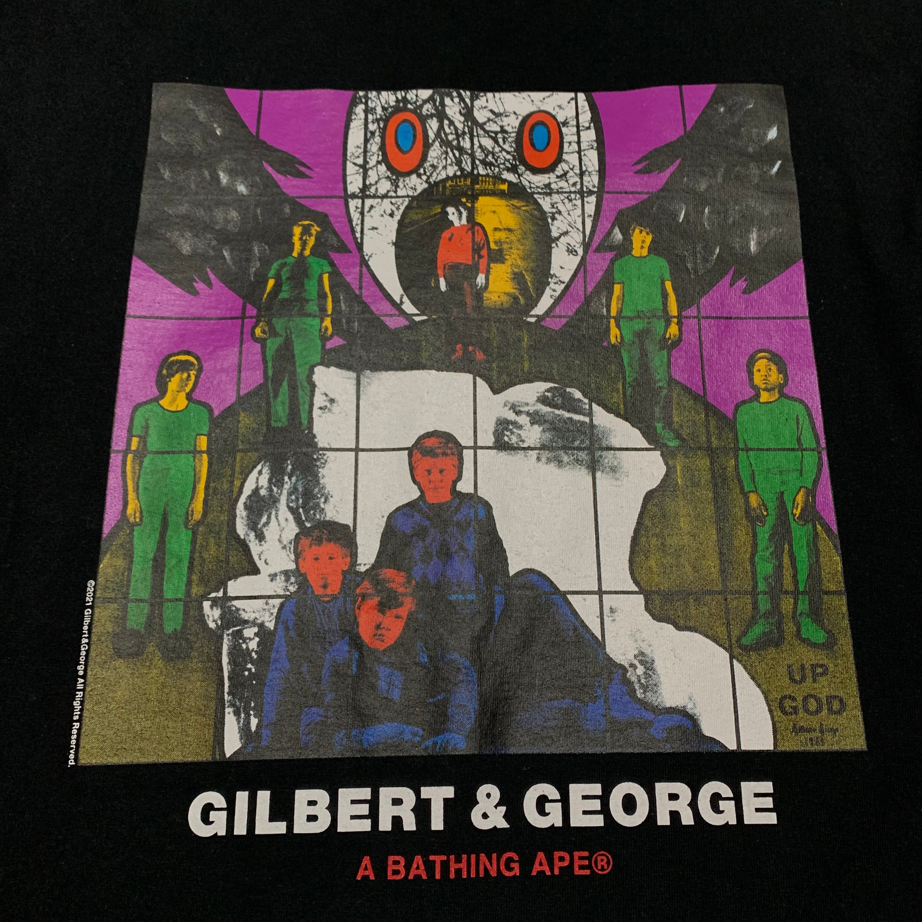Bape Medium George & Gilbert Up God Black Long Sleeve Tee A Bathing Ape 2021
