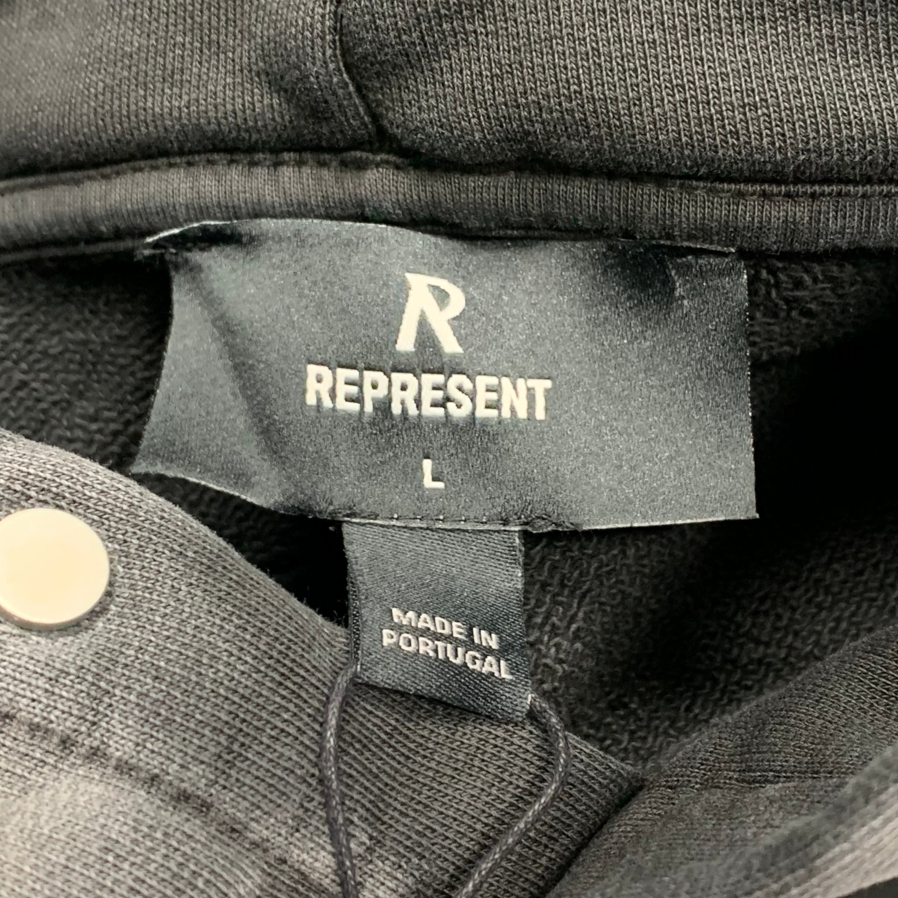 Represent Large Hoodie Oasis Owners Club Stained Black Hoodie (£170)
