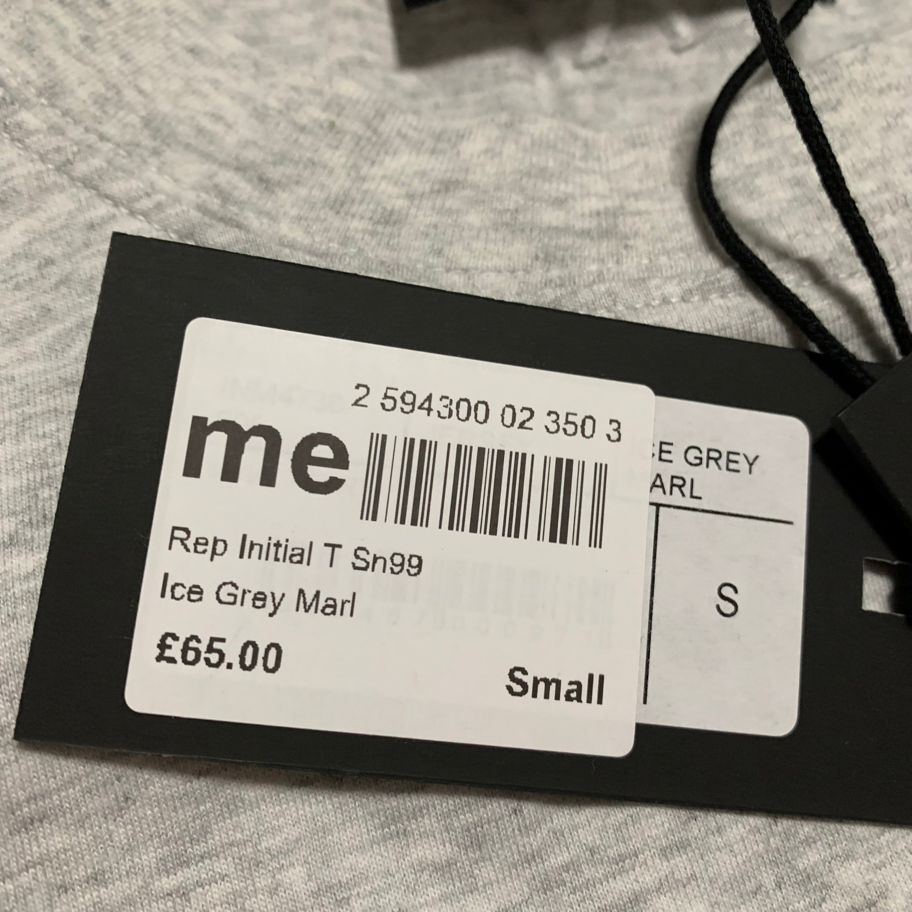 Represent Small Initial Marl Ice Grey Tee Regular Fit