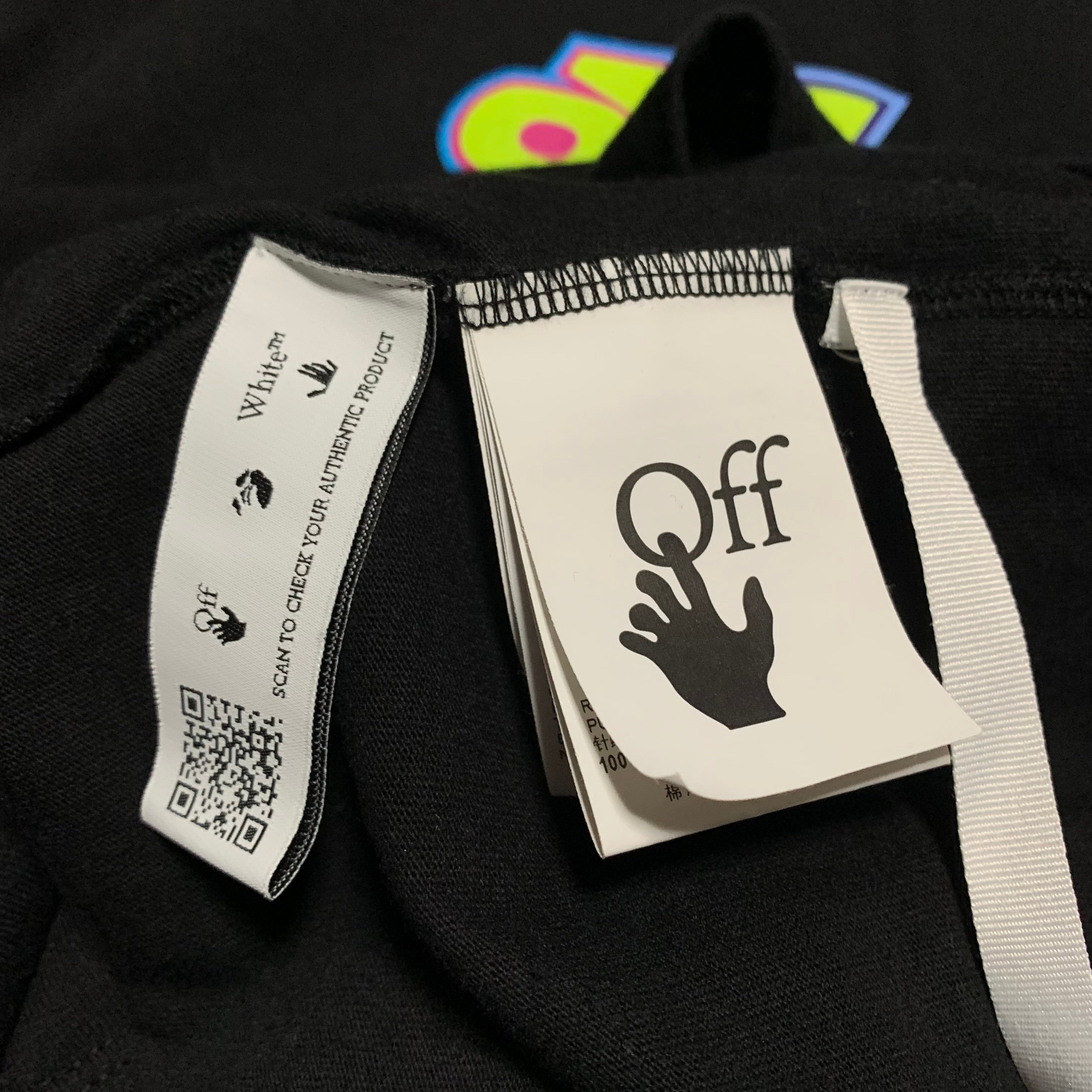 Off White Medium Degrade Lighting Arrows Black Tee Virgil Abloh