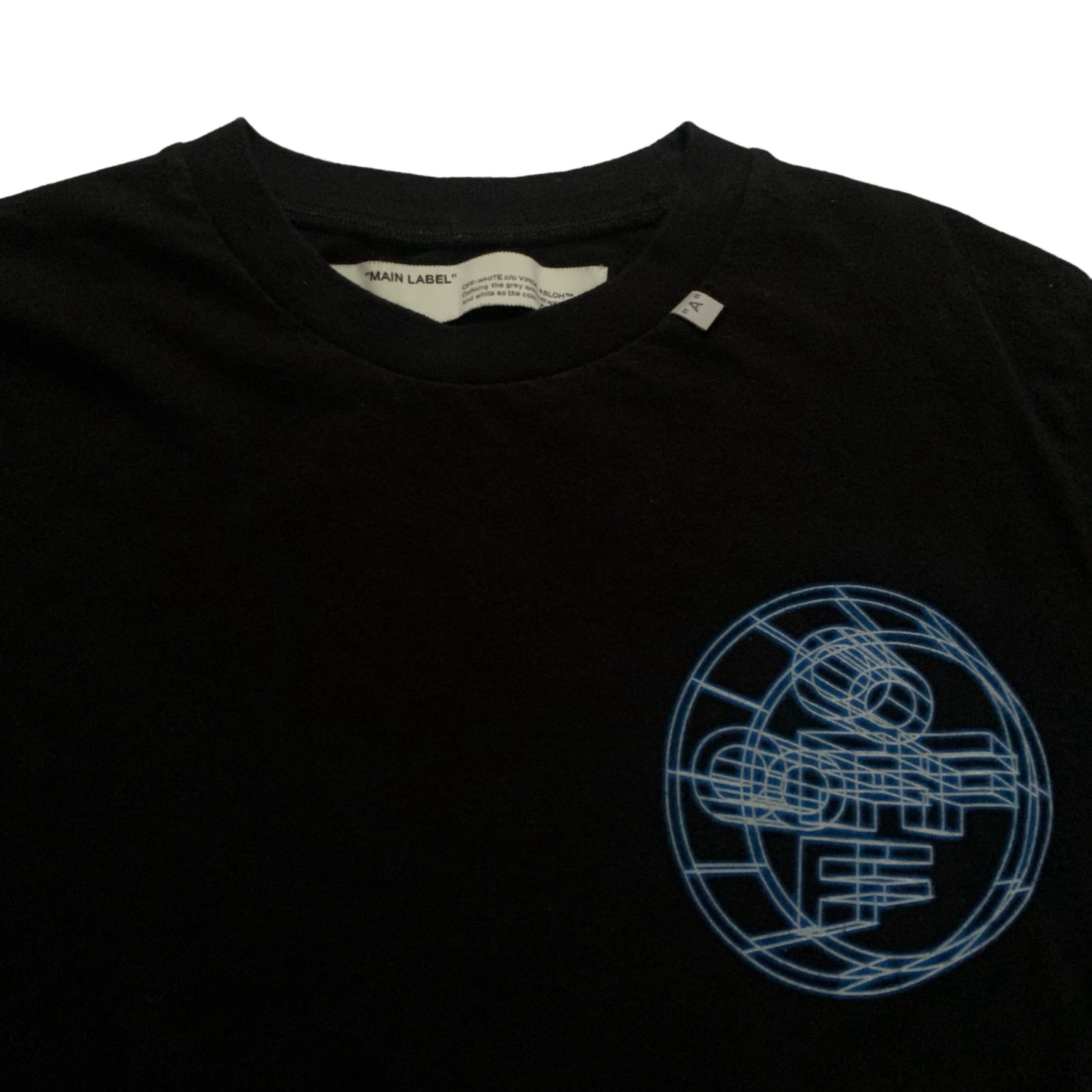 Off White Small Black Tee Virgil Abloh 'Rationalism' (OMAA027R20185003)