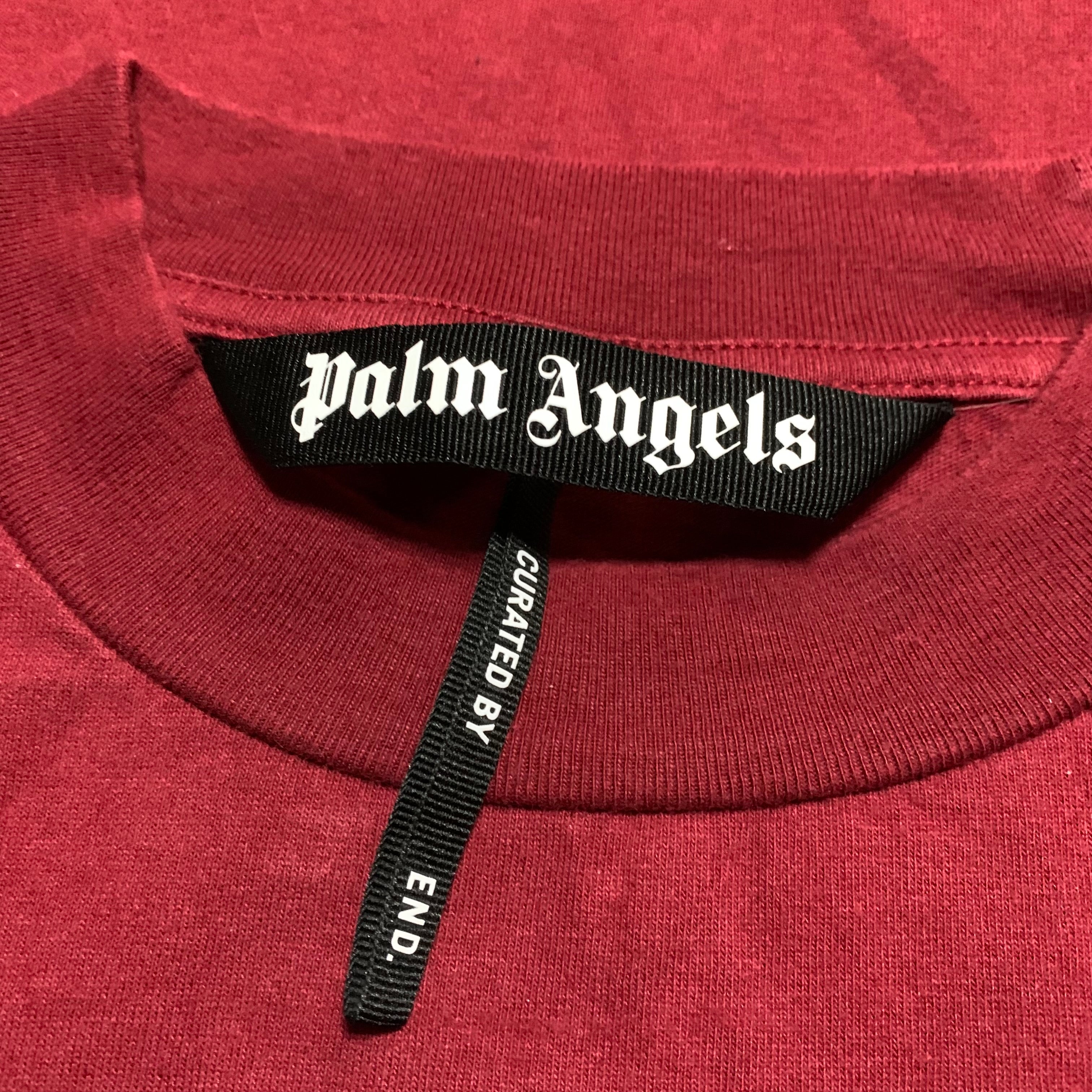 Palm Angels Medium Tee END Bear Rose Burgundy Red T-Shirt Limited Edition