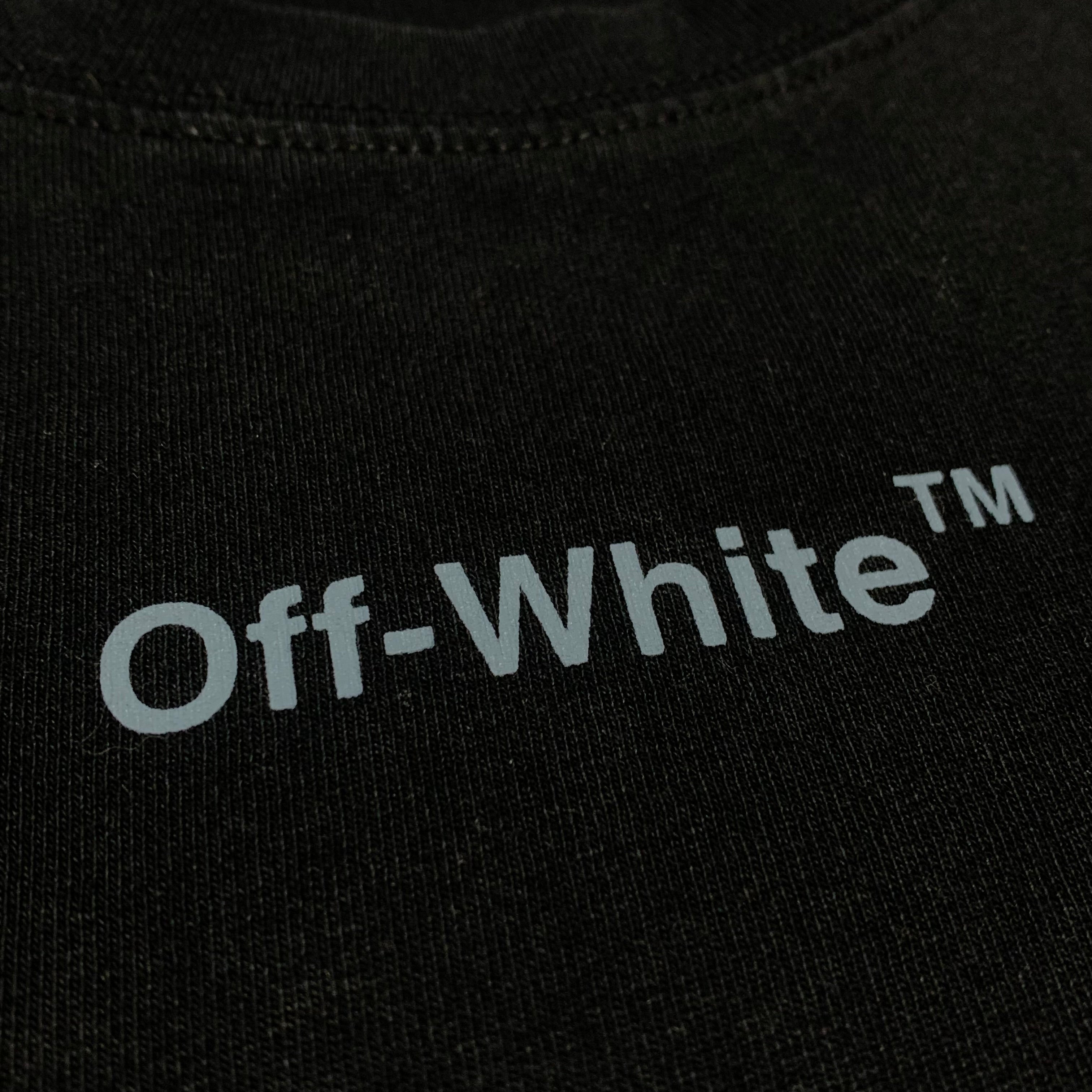Off White XS Arrows Graphic Black Tee Short Sleeves Virgil Abloh