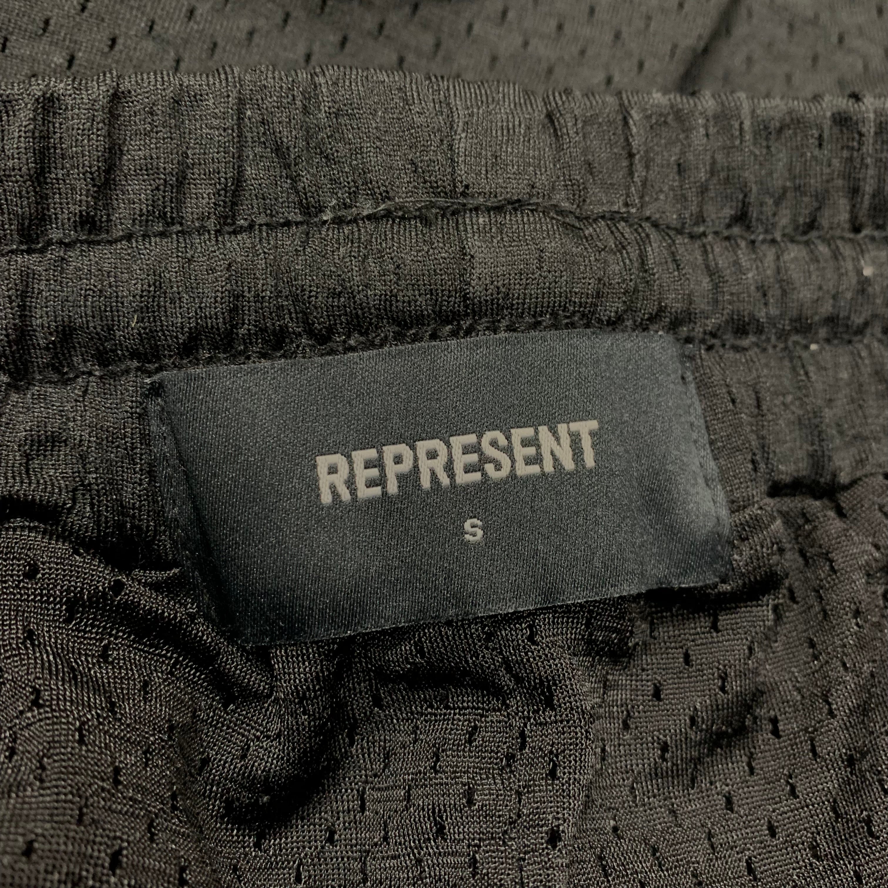 Represent Small Shorts Owners Club Black Mesh Zip Shorts