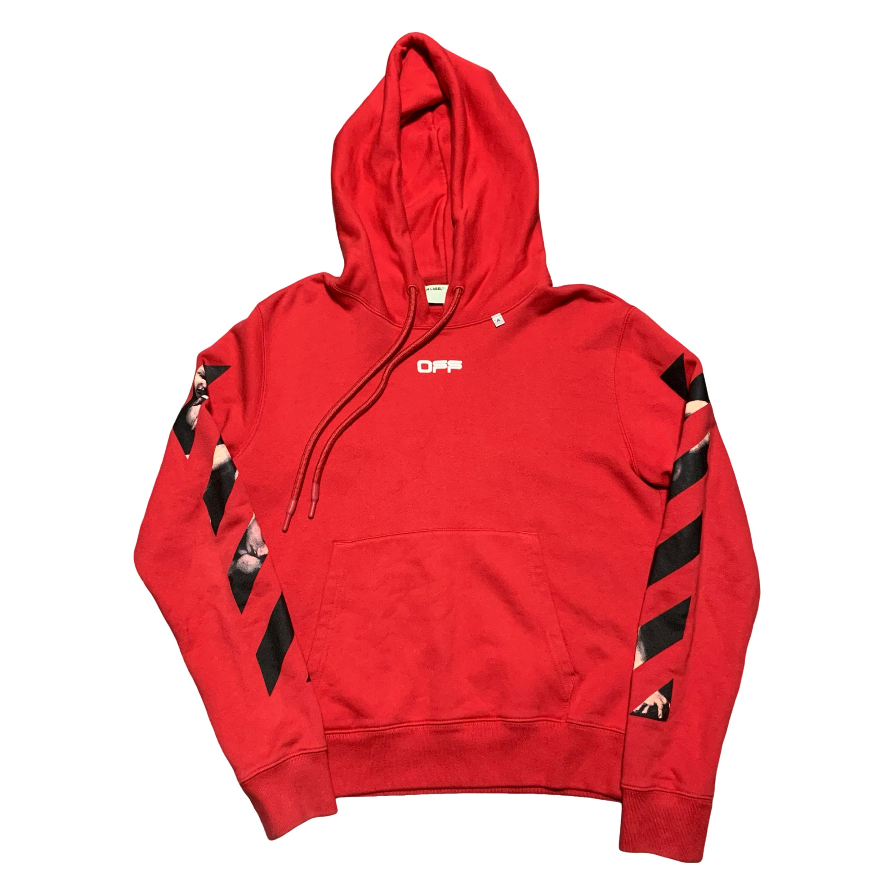 Off White Small Caravaggio Arrows Red Hoodie Virgil Abloh