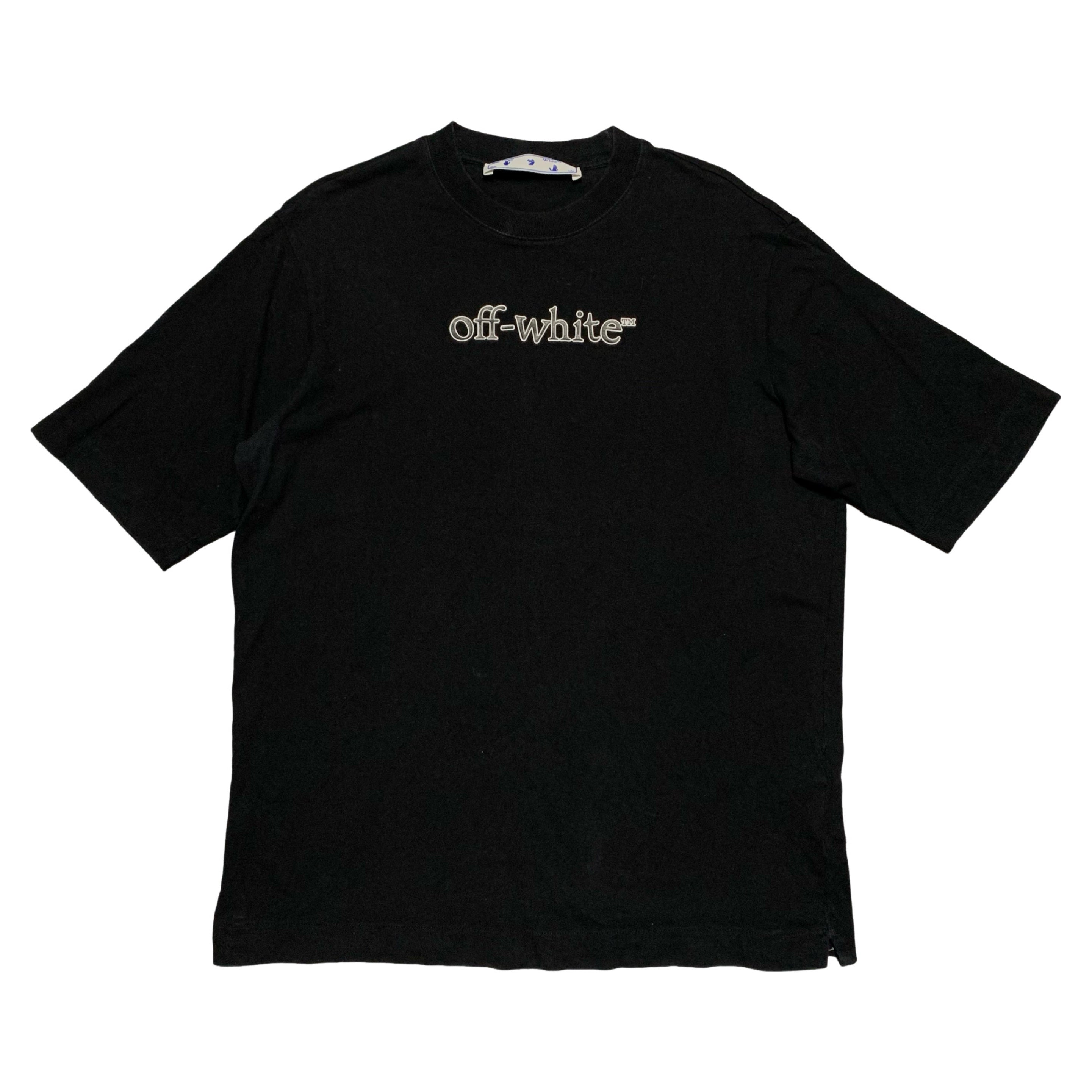Off White Small Graphic Black Tee Oversized Fit Virgil Abloh