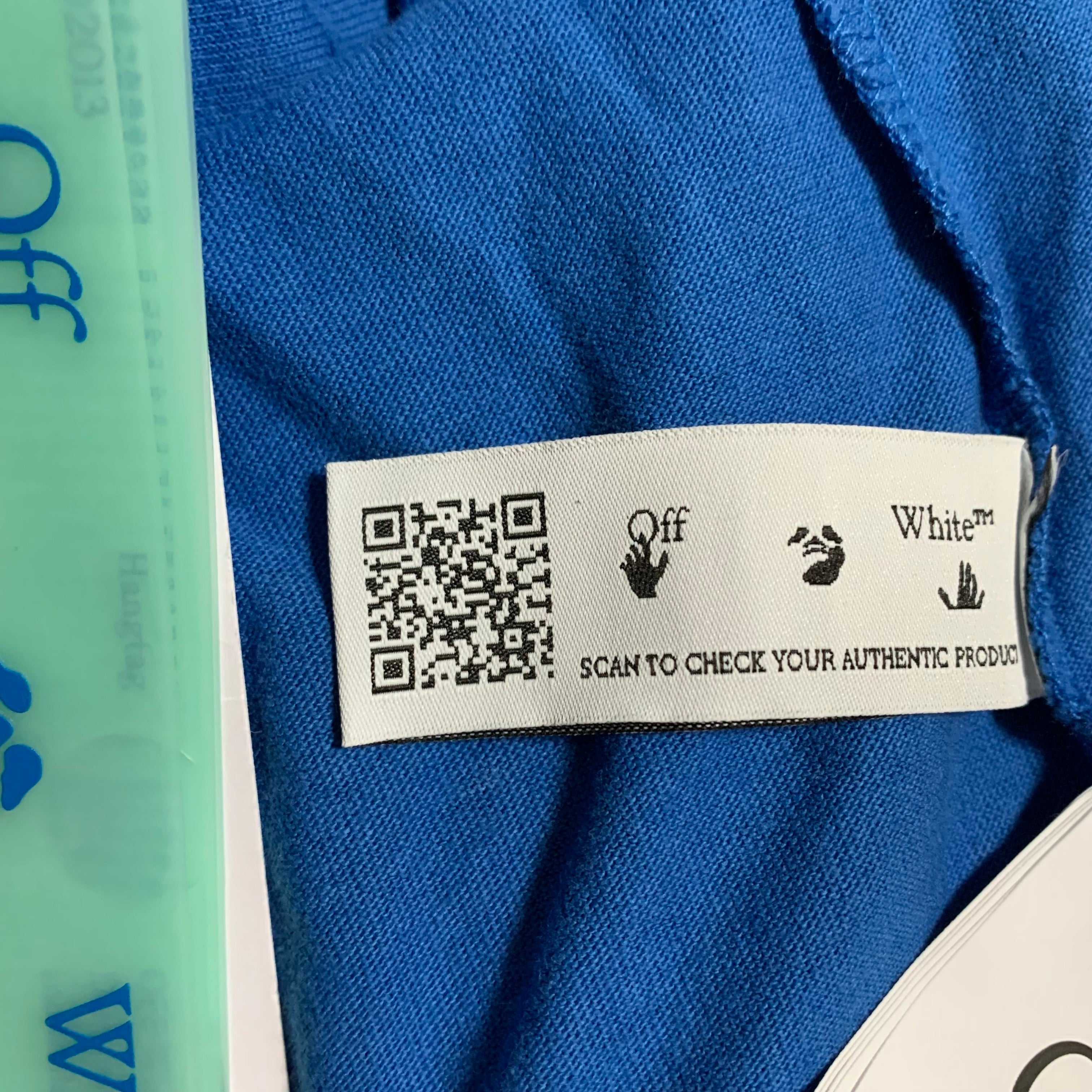 Off White XL Diag Tab Blue Tee Virgil Abloh
