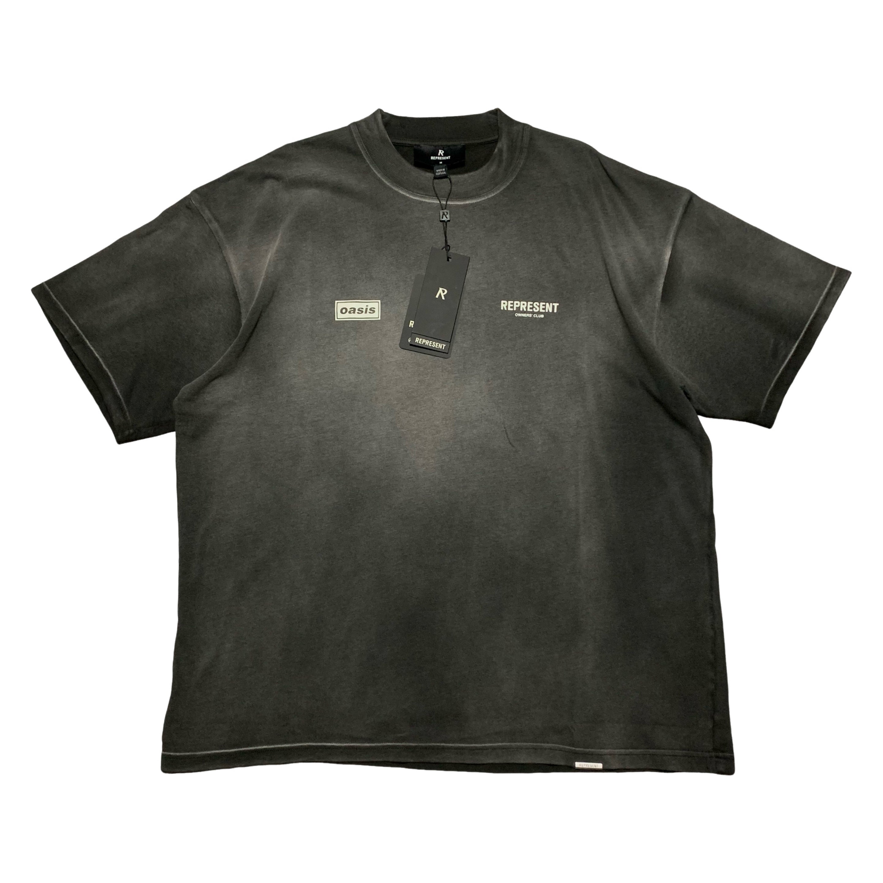 Represent Medium Oasis Owners Club Stained Black Tee