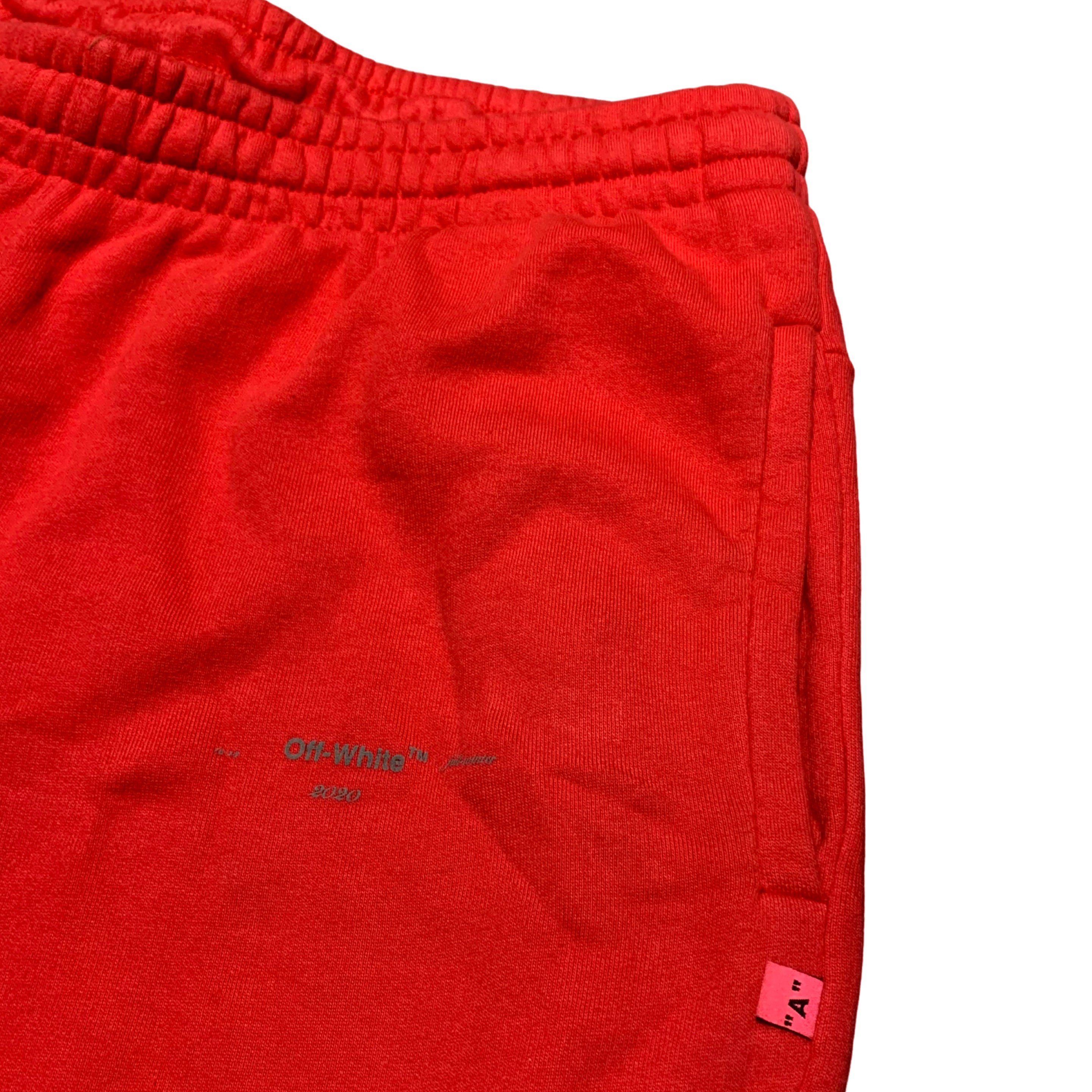 Off White XL Shorts Outline Diag Red Bottoms Virgil Abloh