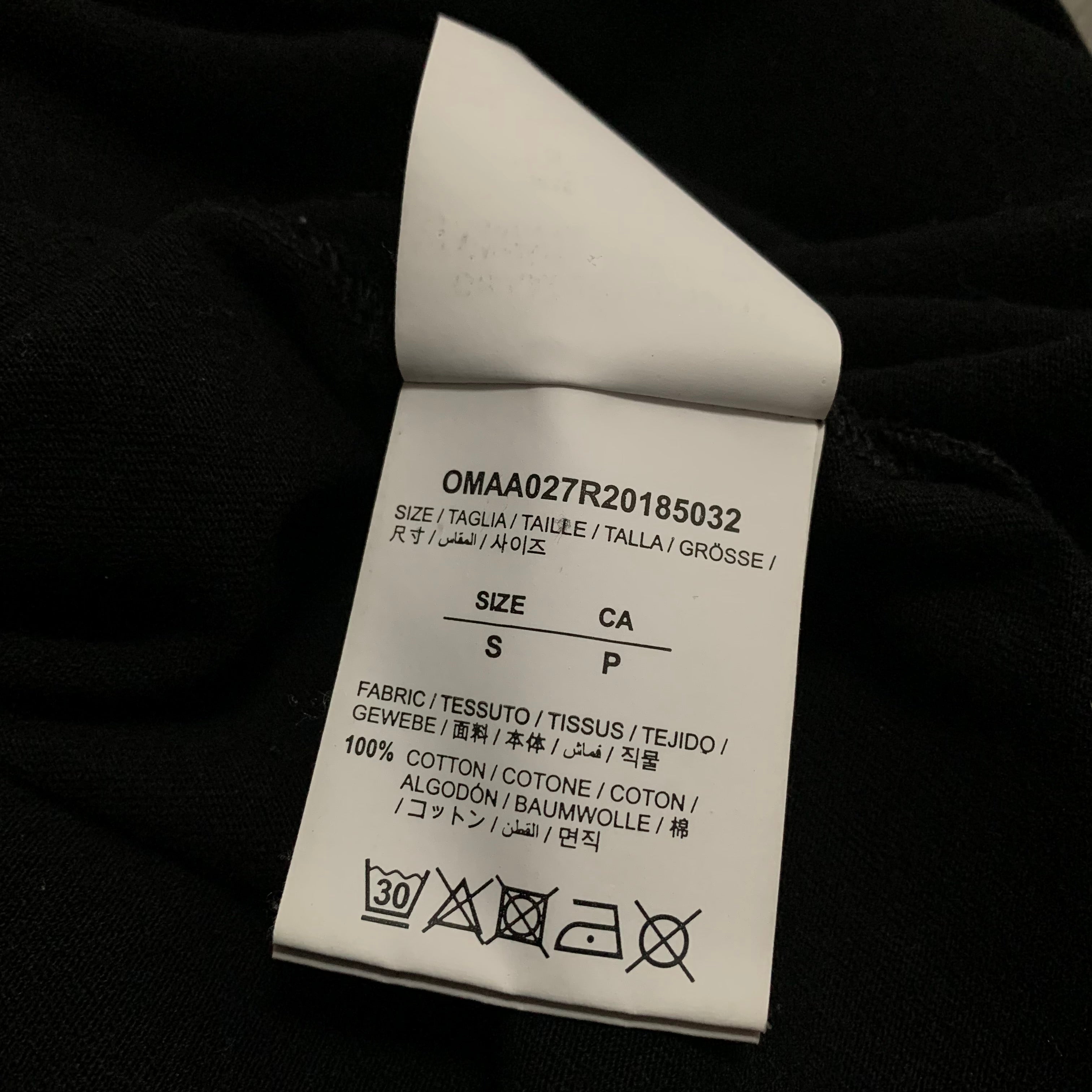 Off White Small Arrows Embroidered Black Tee Virgil Abloh 2018