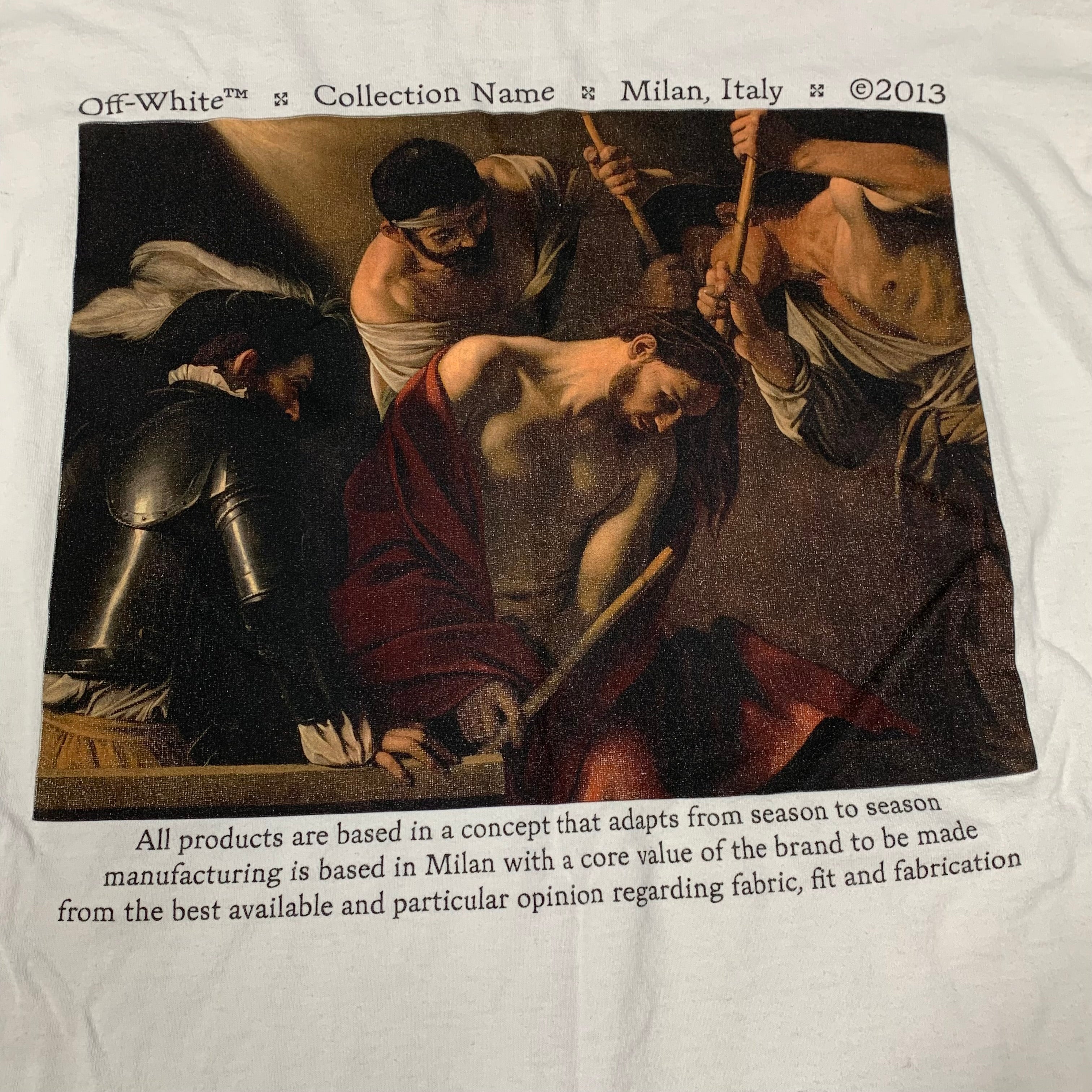 Off White Large Tee Caravaggio Graphic White T-Shirt Virgil Abloh