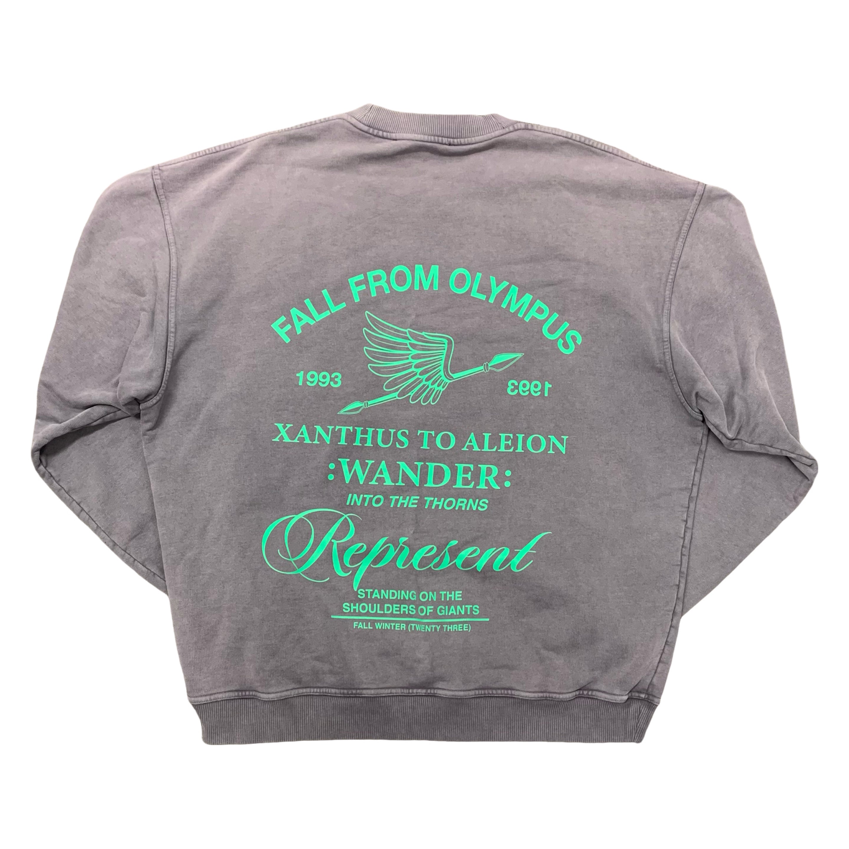 Represent Large Sweatshirt Fall From Olympus Storm Grey Sweatshirt Crewneck