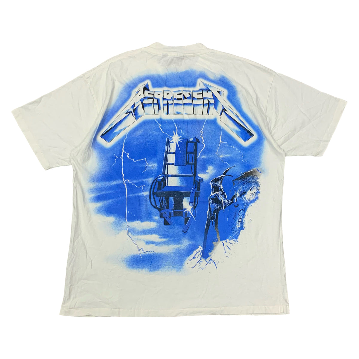 Represent Large Metallica Tee Ride The Lighting Flat White T-Shirt