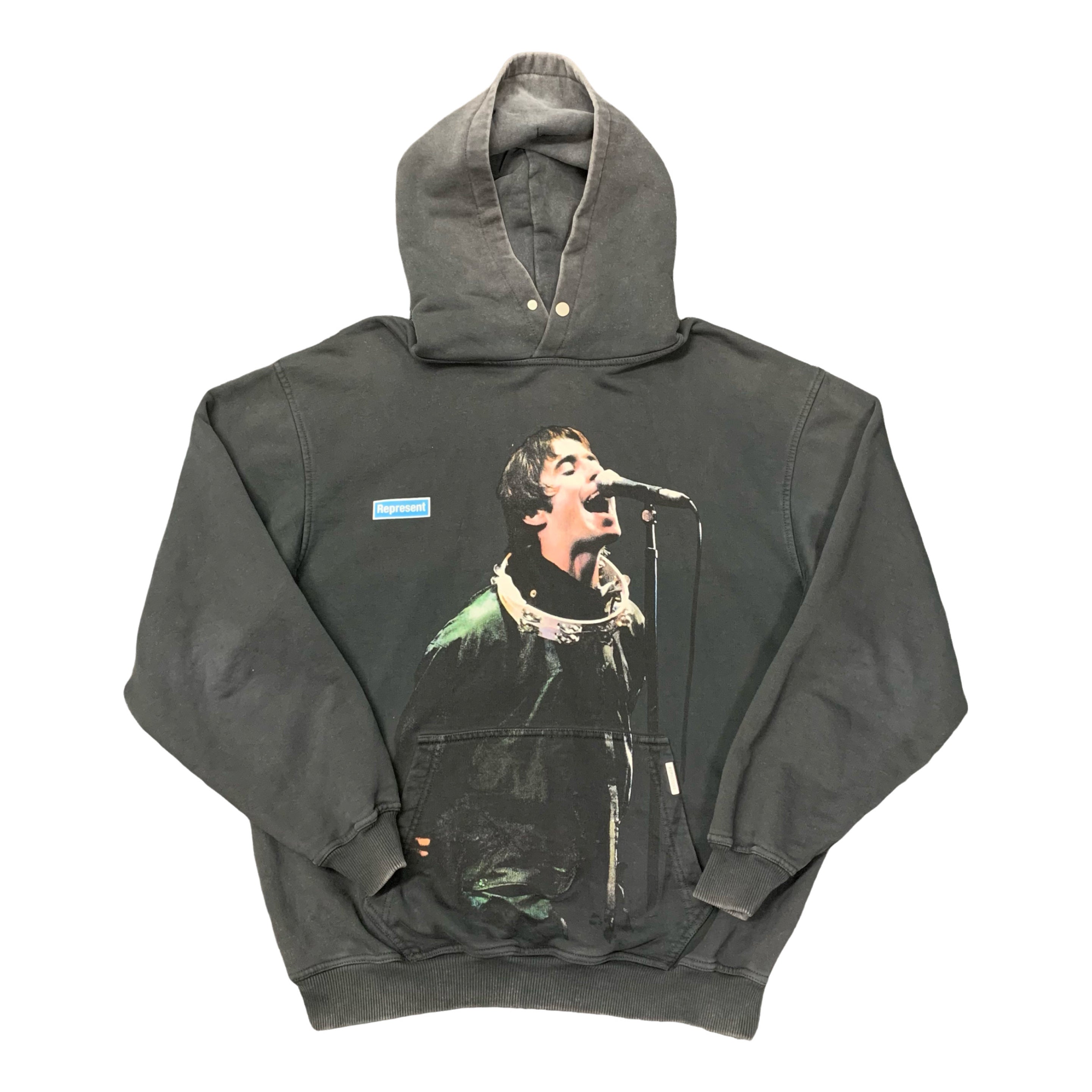Represent Small Hoodie Liam Gallagher Vintage Black Hoodie