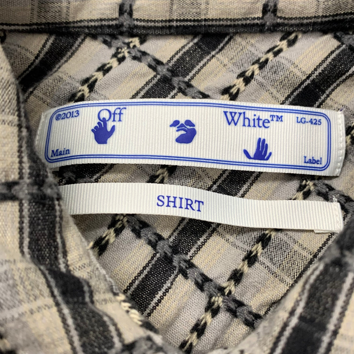 Off White Small Shirt Flannel Check Grey Top Virgil Abloh