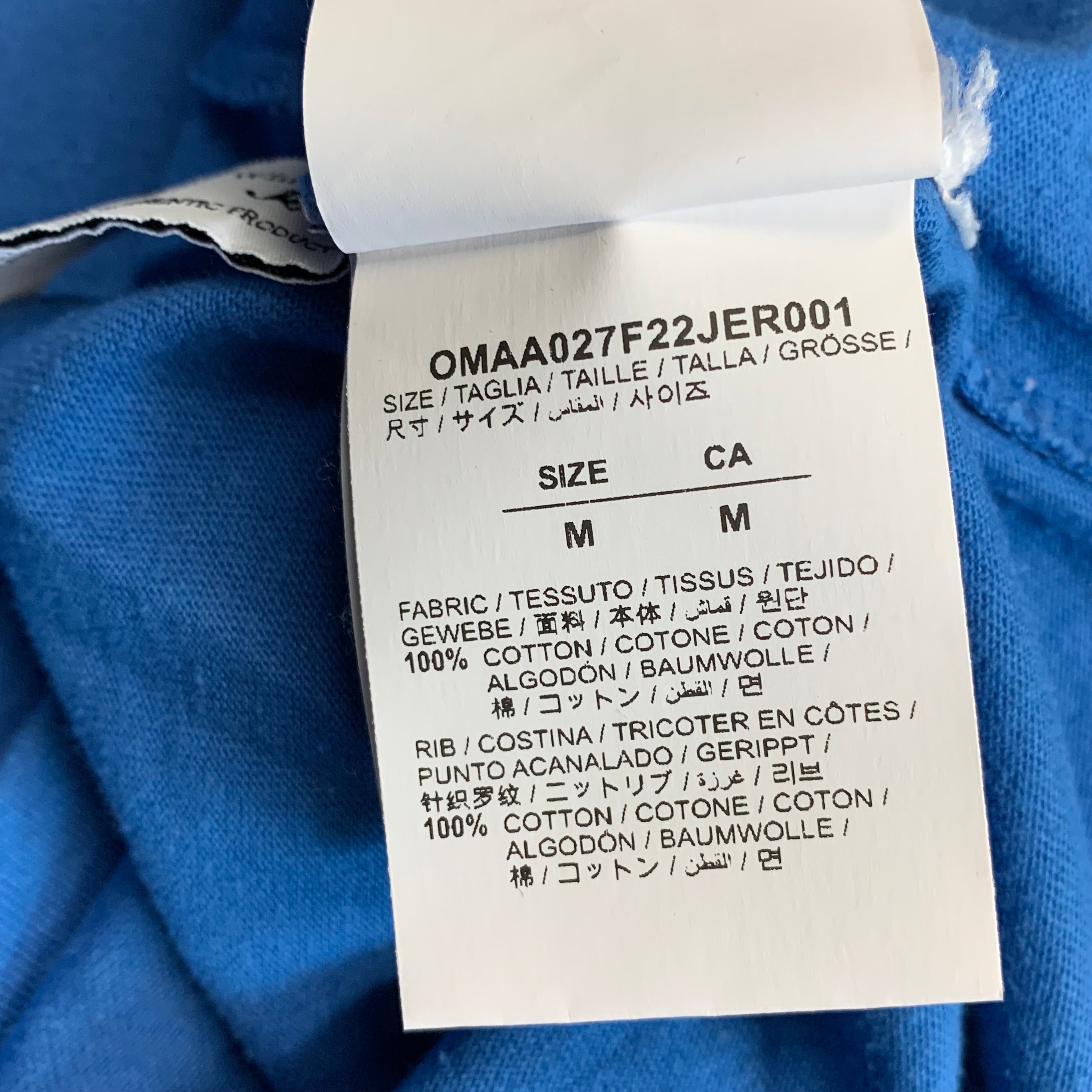 Off White Medium Tee Diag Tab Blue T-Shirt Virgil Abloh