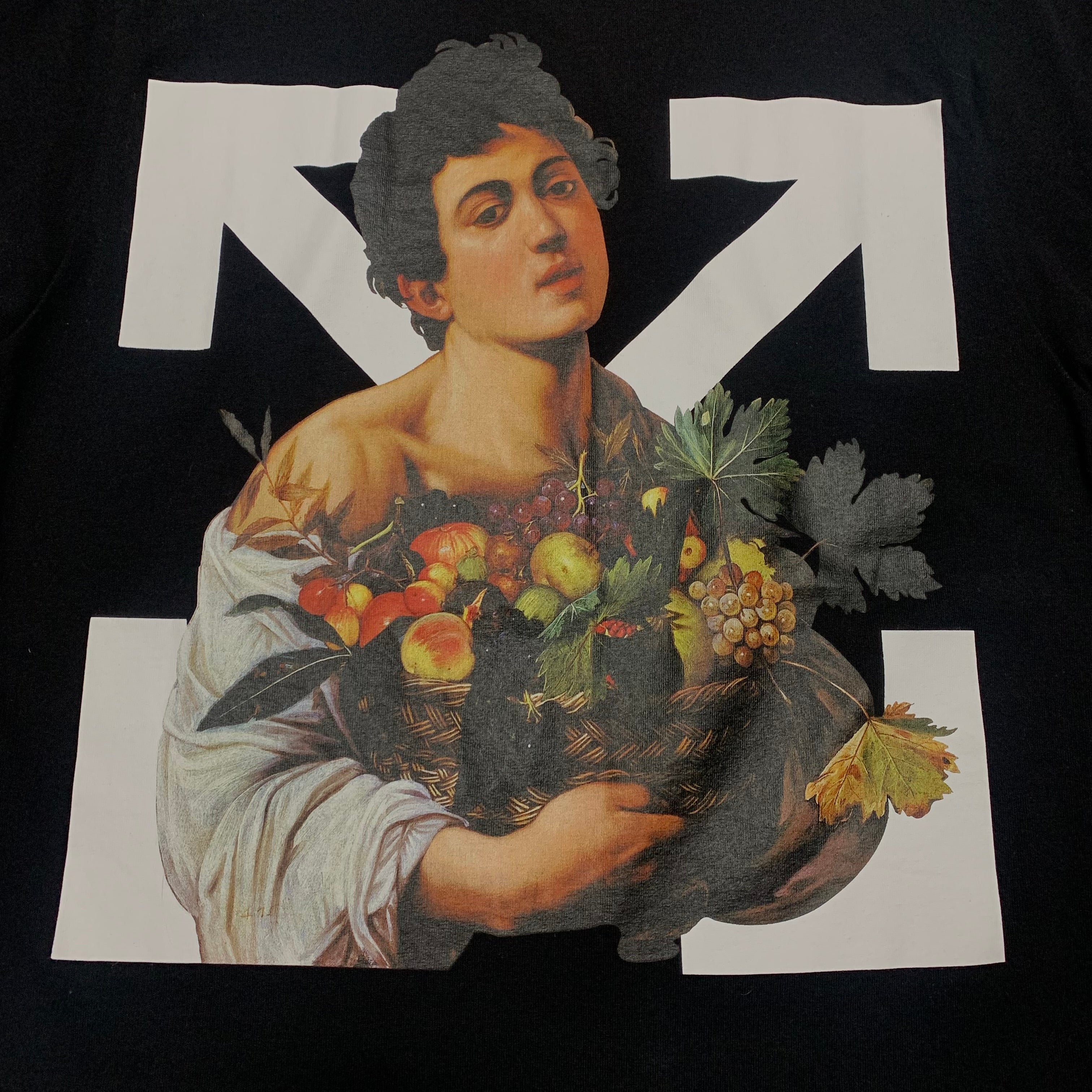 Off White XS Caravaggio Arrows Black Tee Virgil Abloh