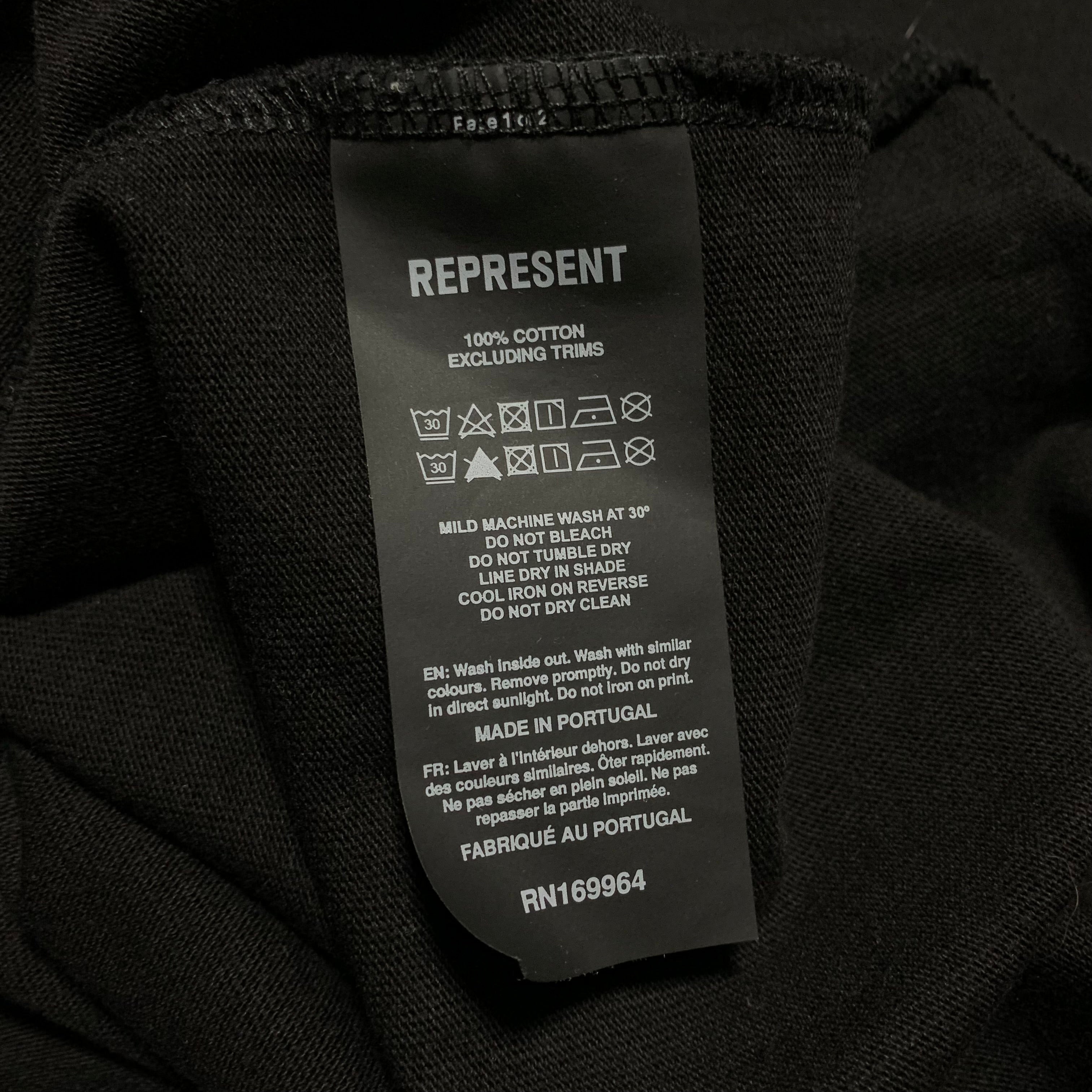 Represent Large Applique England Jet Black Tee