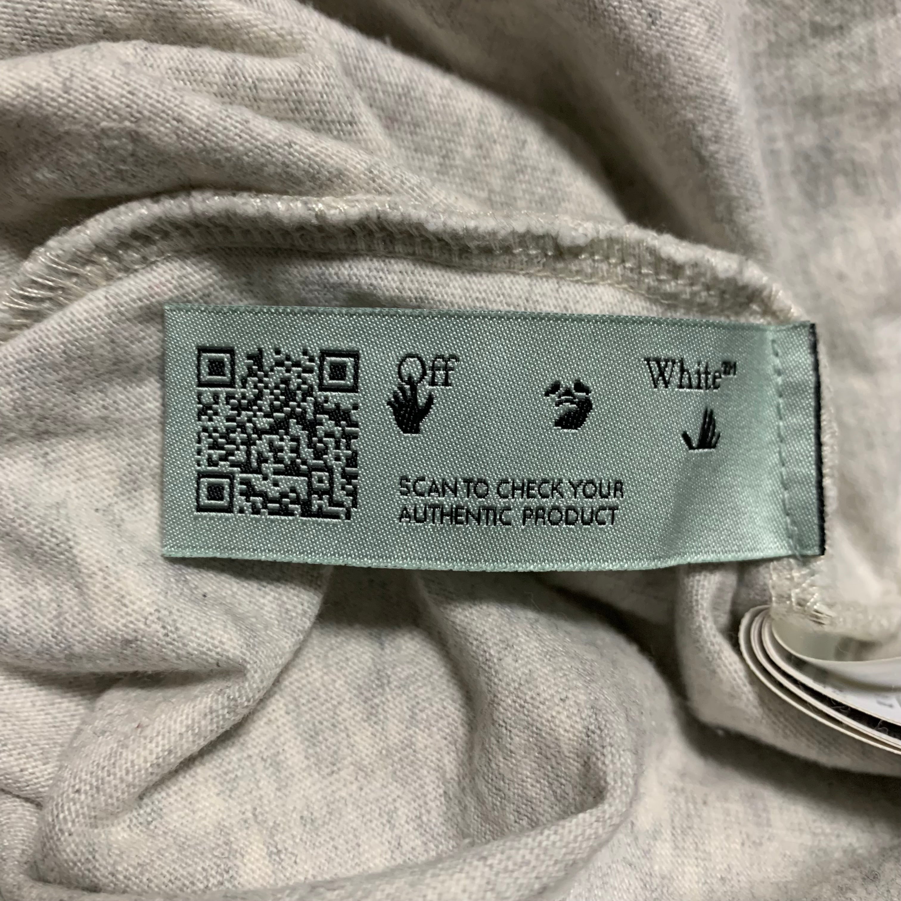 Off White Small Hand Shake Arrows Grey Tee Virgil Abloh