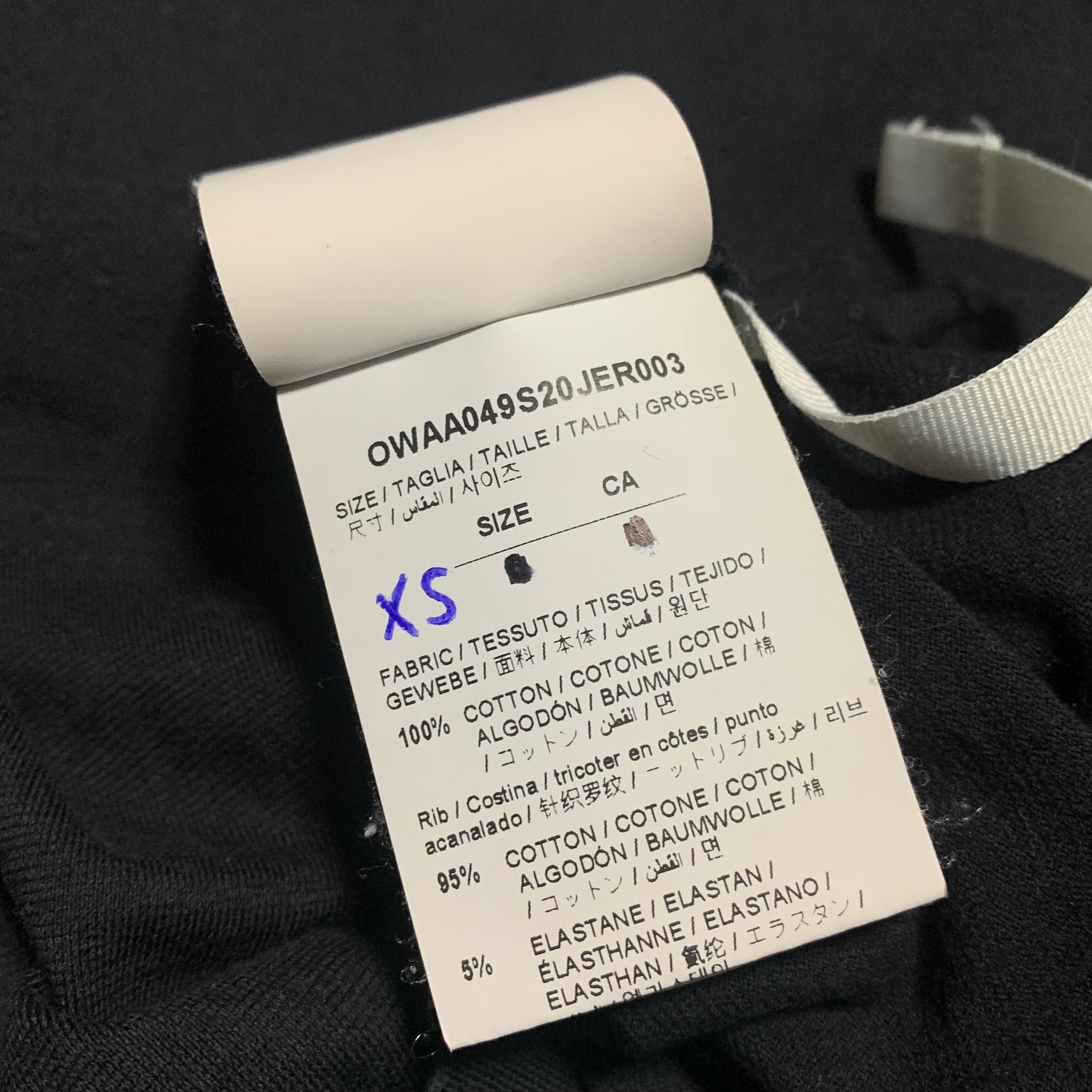 Off White XS Arrows Graphic Black Tee Virgil Abloh 2020