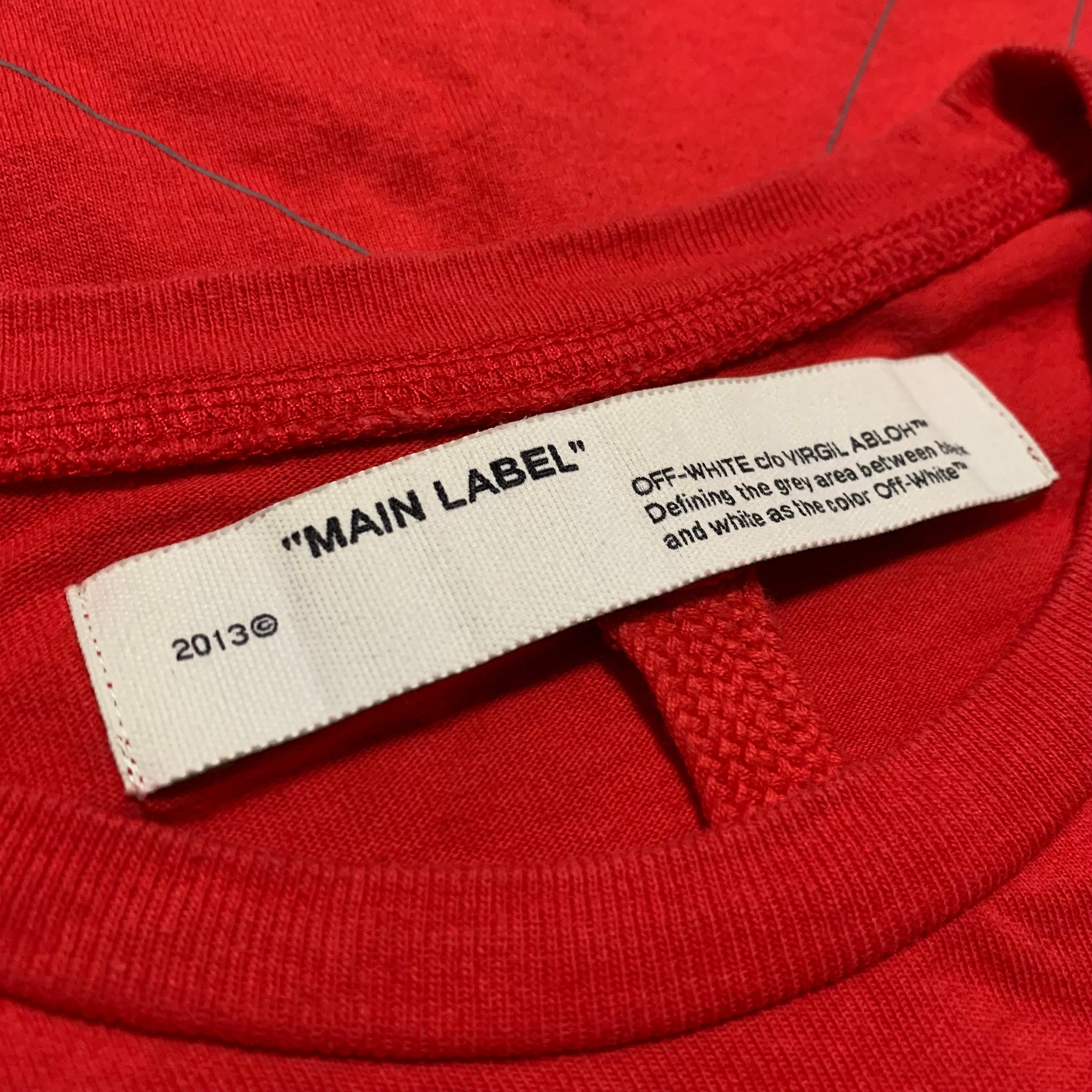 Off White Small Arrows Red Tee Virgil Abloh