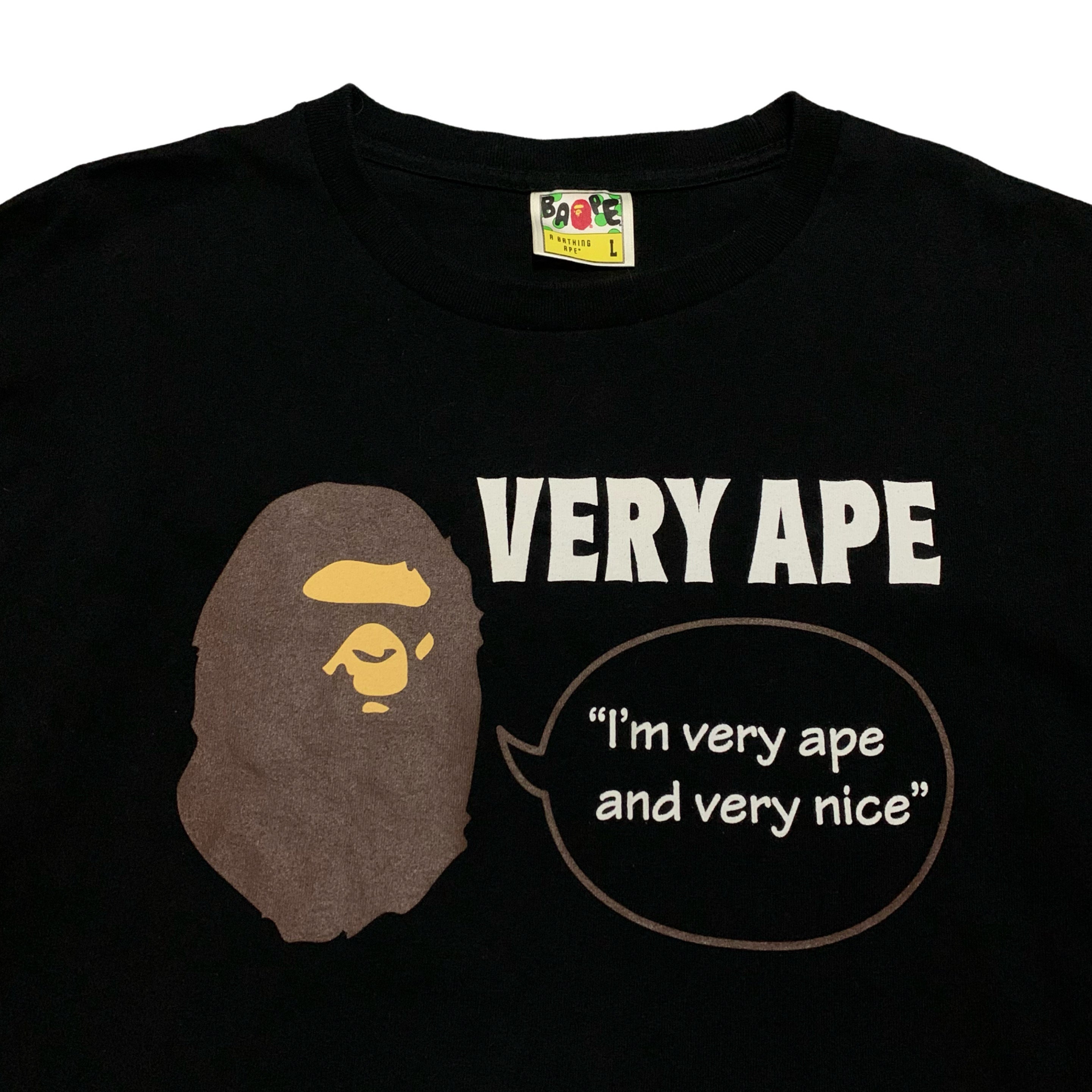 Bape Large Very Ape Black Long Sleeve Tee A Bathing Ape UK Exclusive