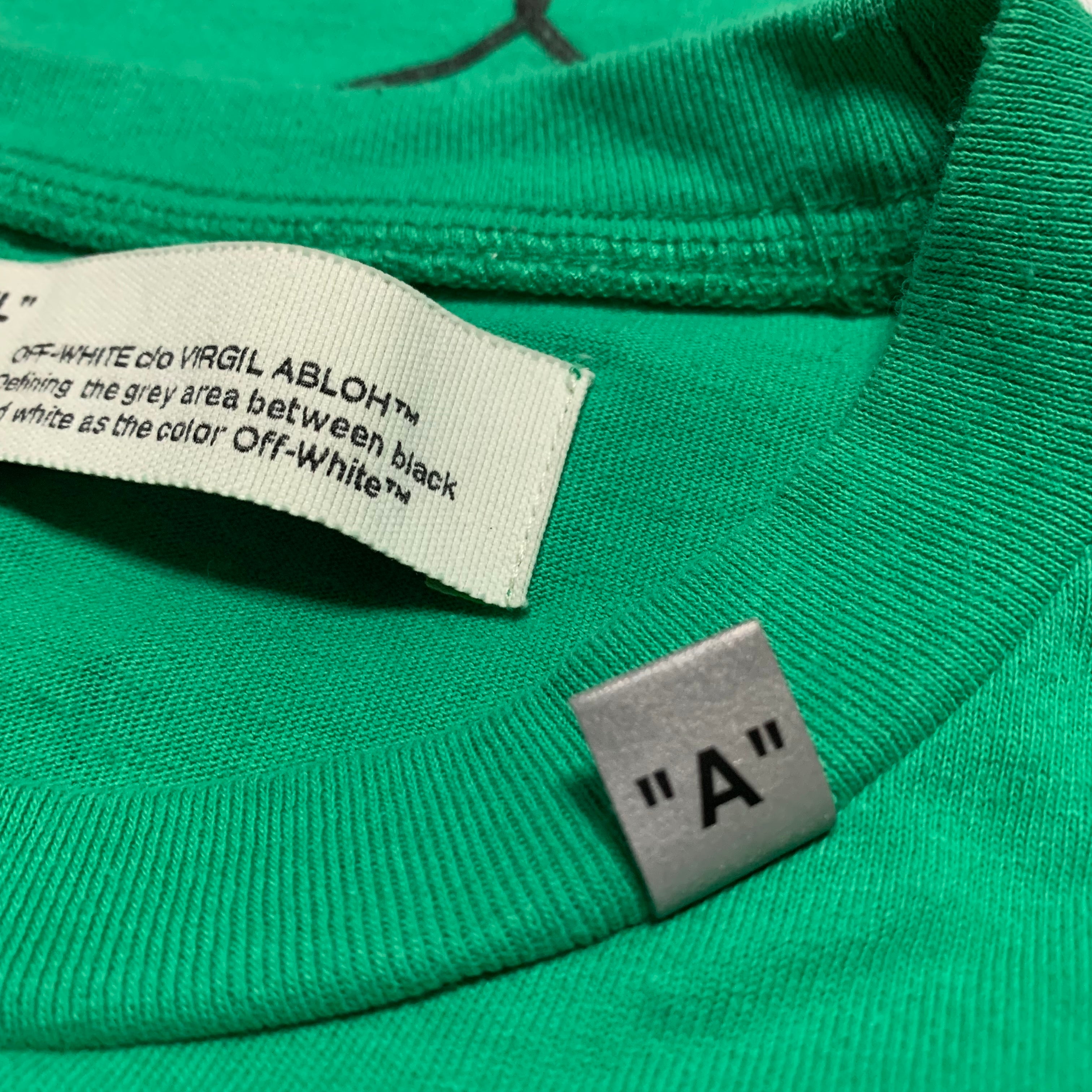 Off White Small Tee Fence Arrows Green T-Shirt Virgil Abloh