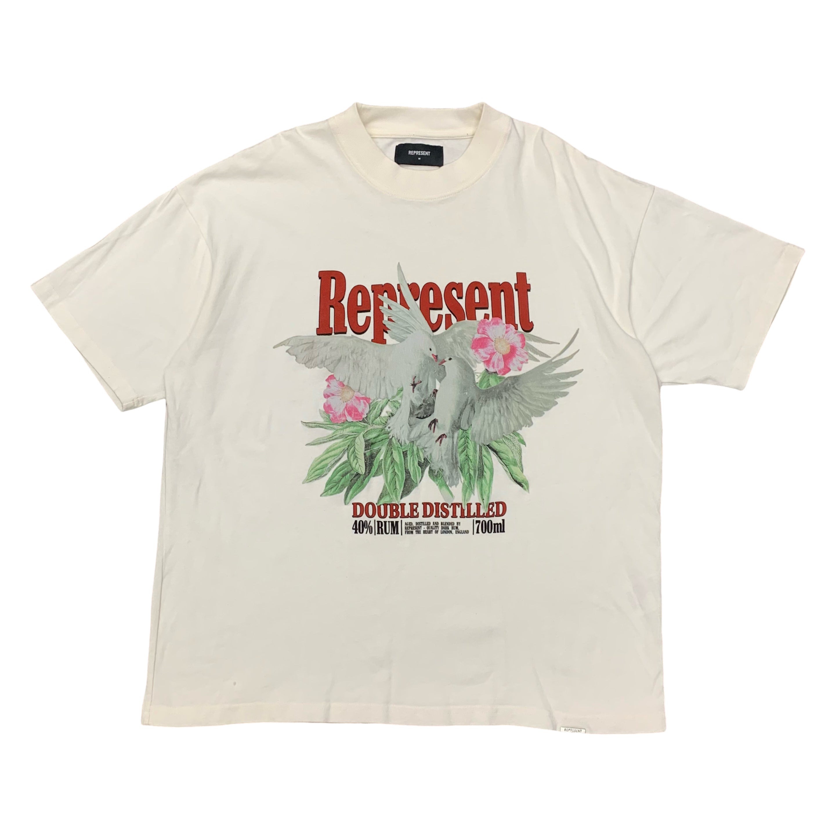Represent Medium Tee Double Distilled Flat White T-Shirt