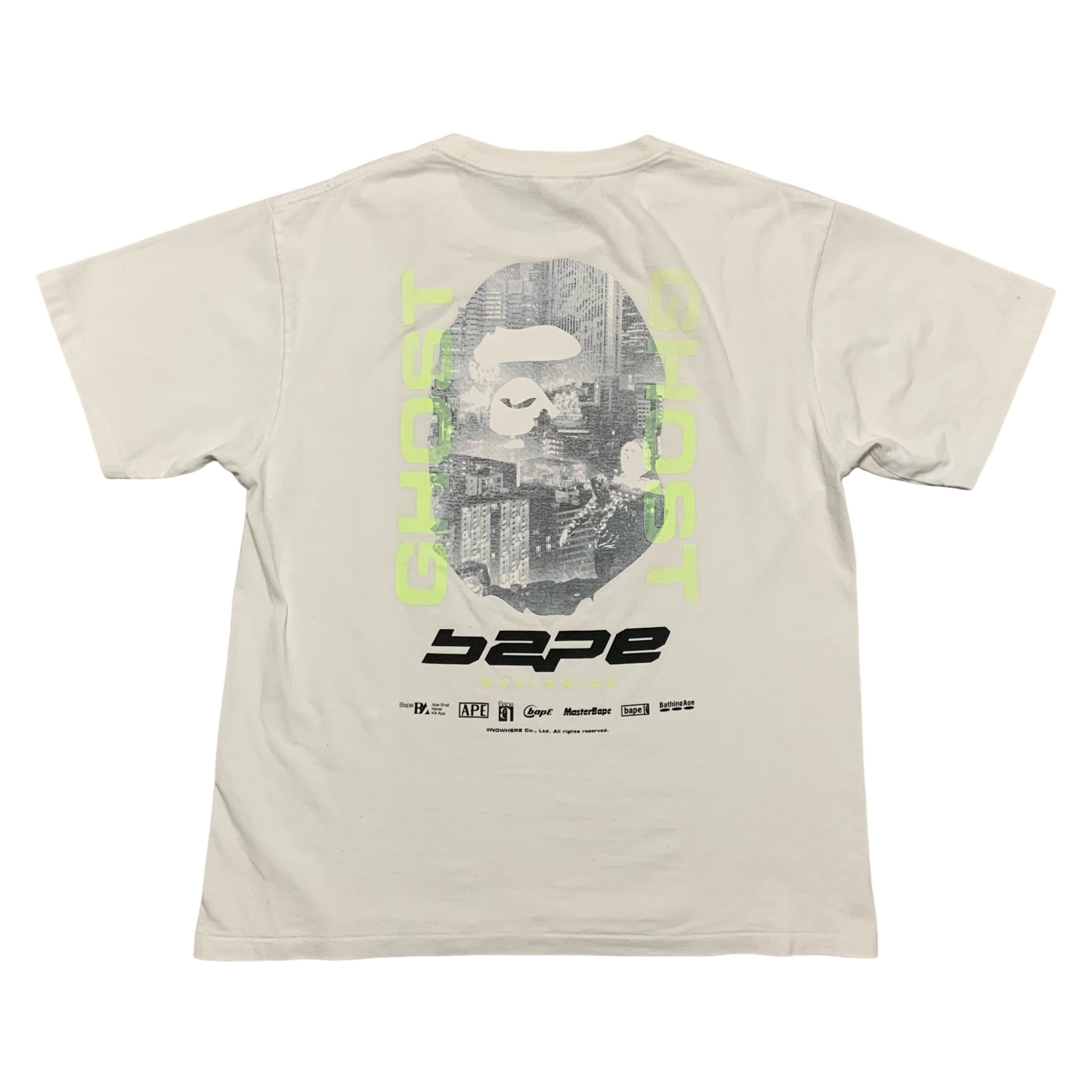 Bape Large Ghost Back Graphic White Tee A Bathing Ape