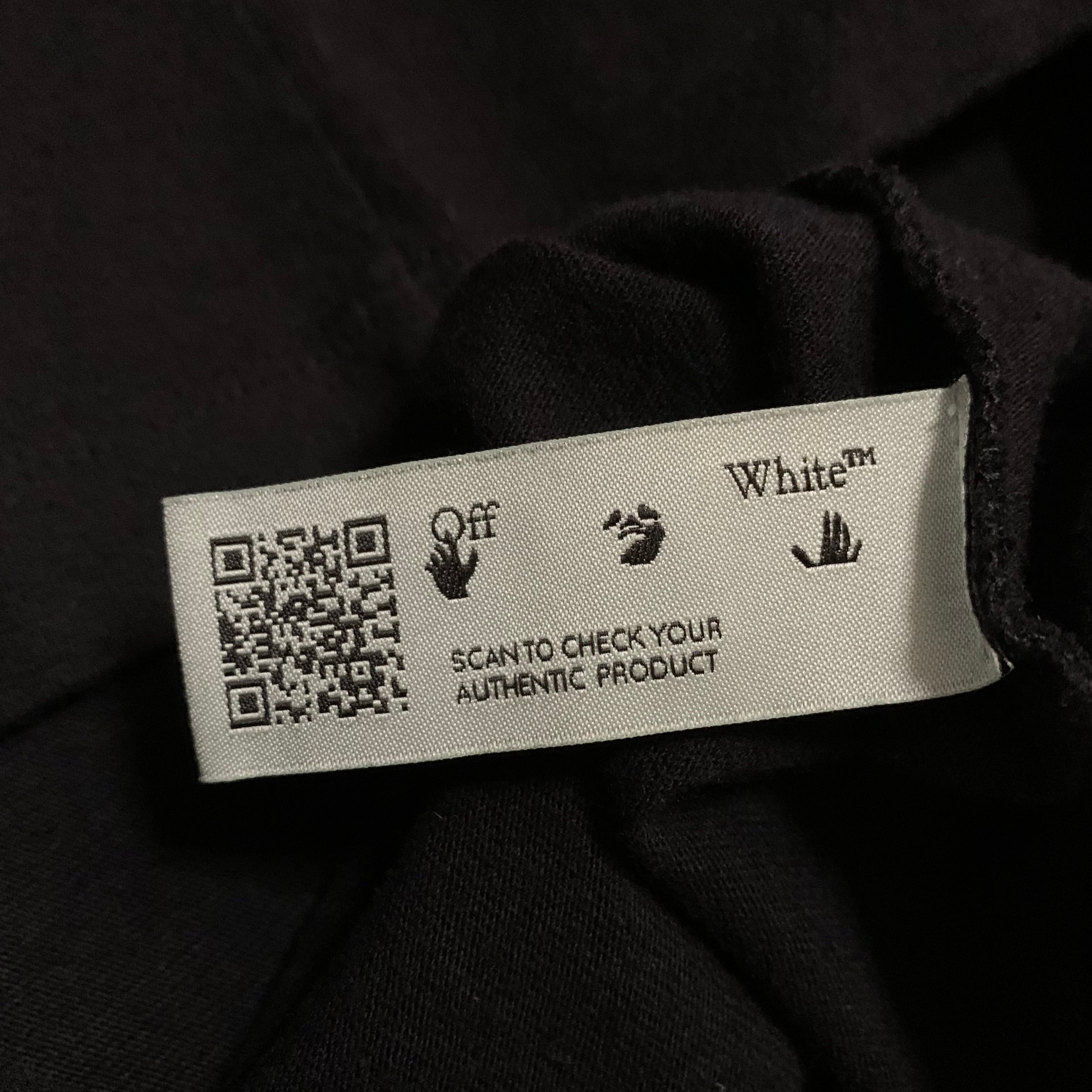 Off White Small Pascal Arrows Black Tee Virgil Abloh Skeleton (OMAA027F20FAB017)