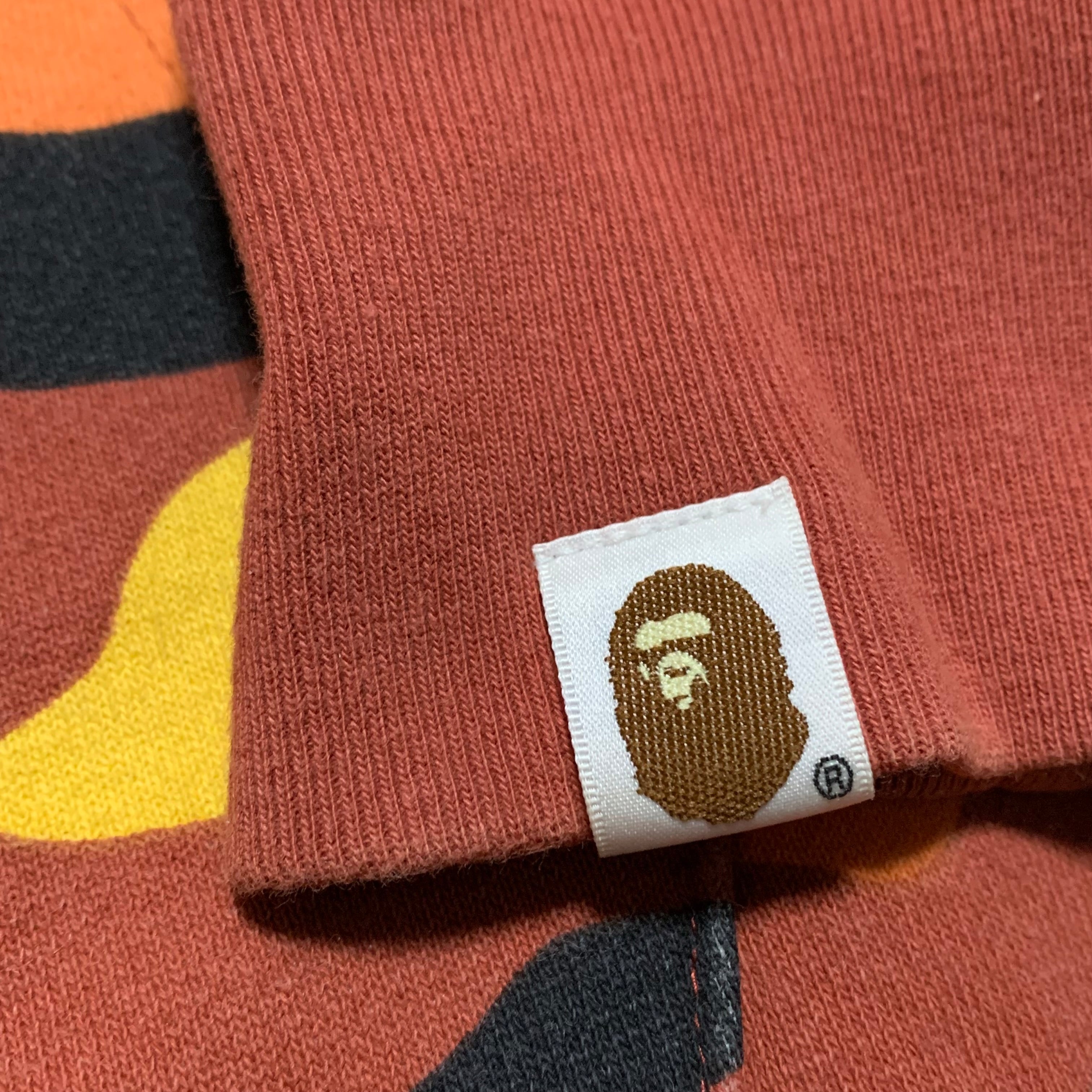 Bape Large Shark Orange Camo Full Zip Hoodie A Bathing Ape