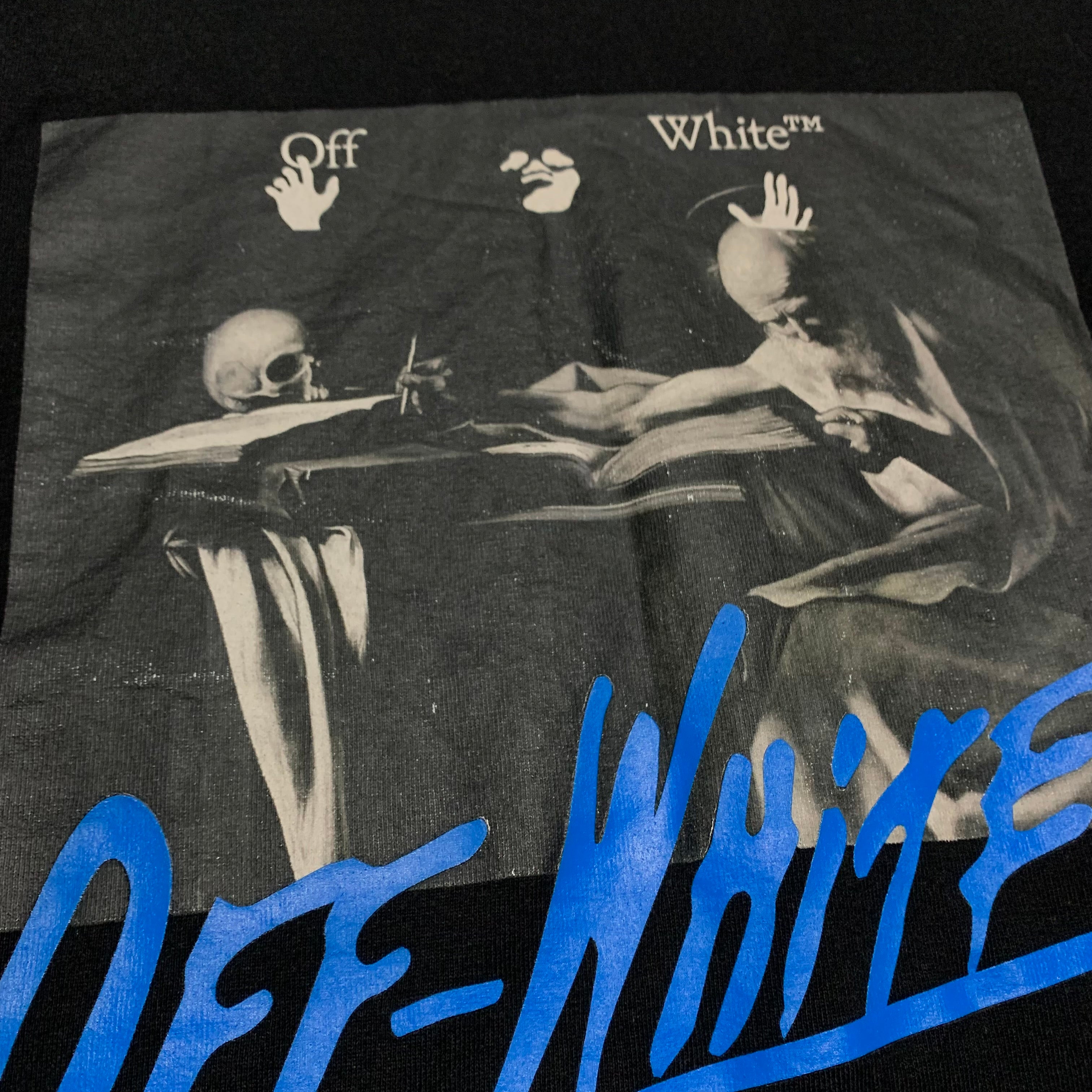 Off White Small Caravaggio Arrows Black Tee 'Till The End' Virgil Abloh