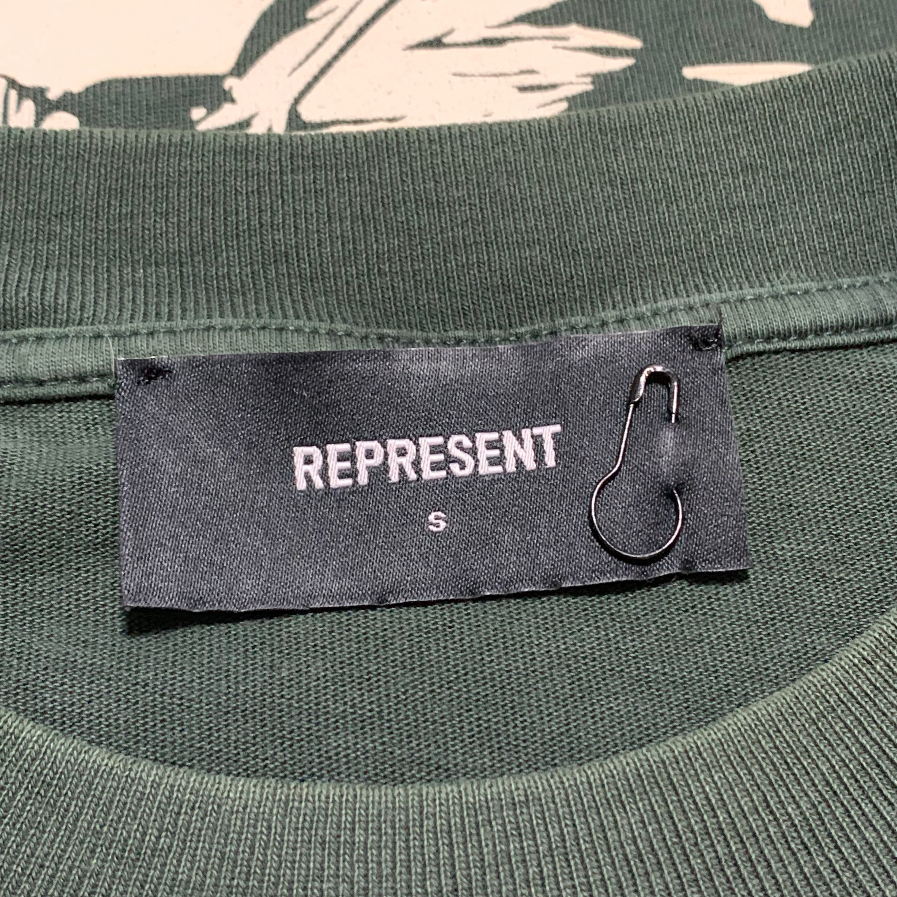 Represent Small Mascot Green Pocket Tee