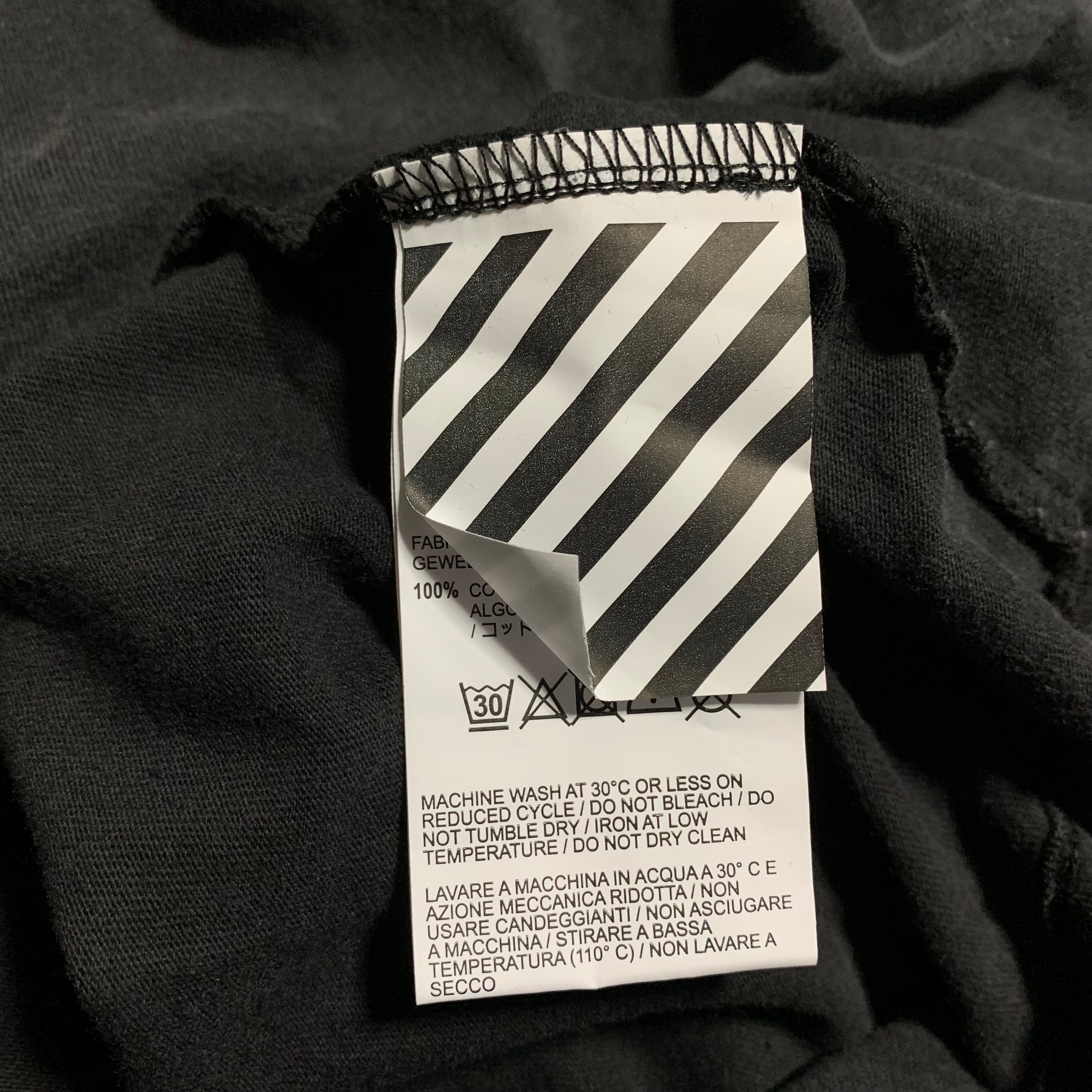 Off White XL Hardcore Caravaggio Off Black Tee Virgil Abloh
