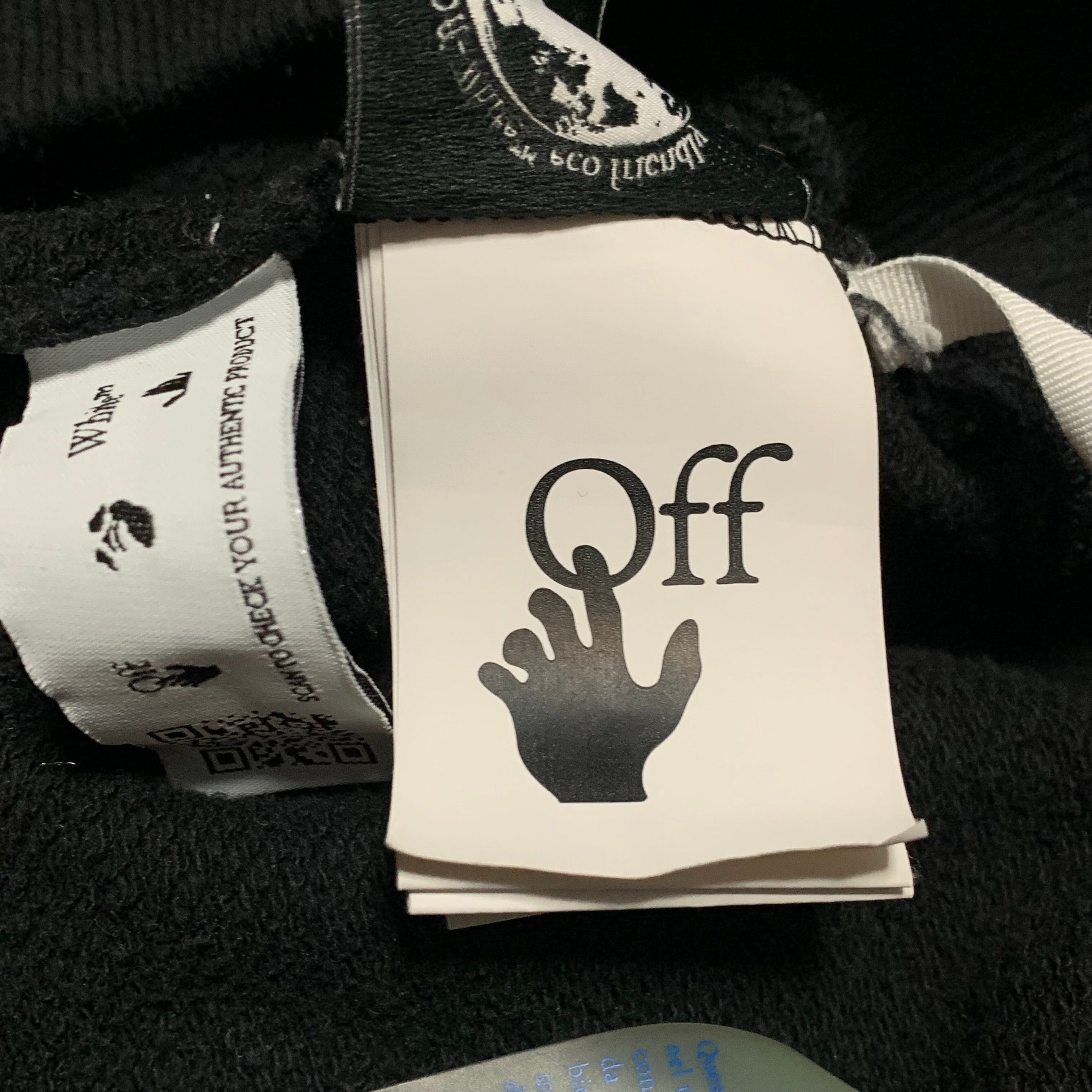 Off White XS Black Sweatshirt Crewneck Off Logo Short Vigil Abloh