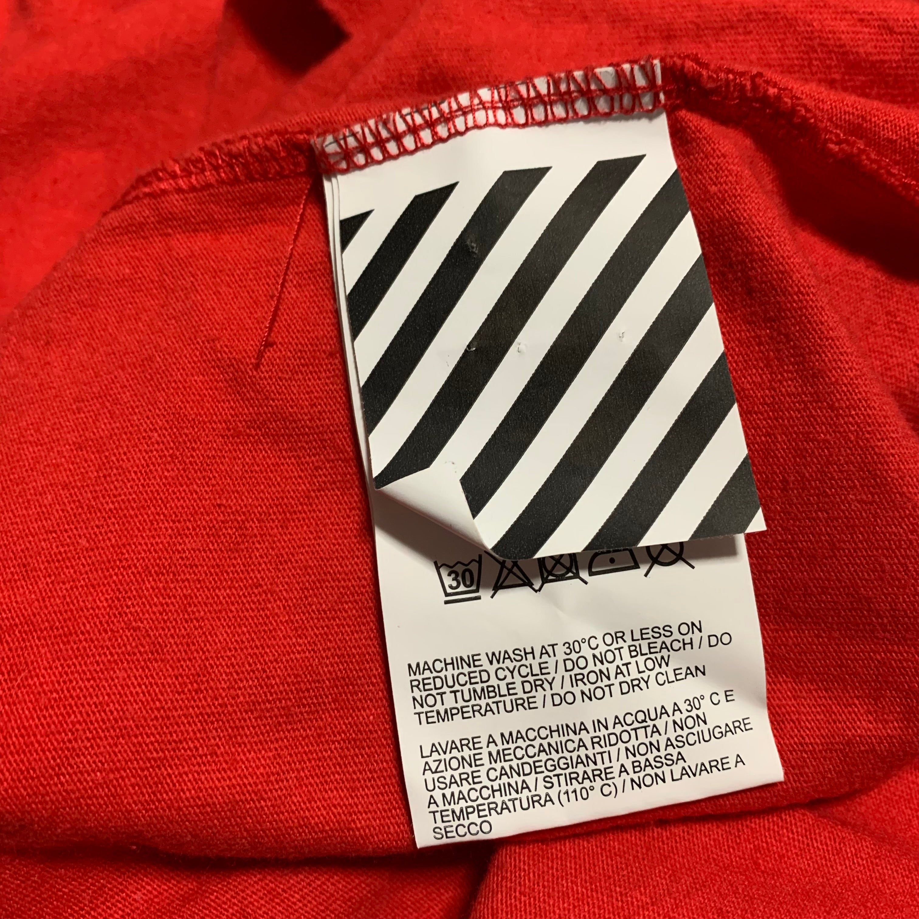 Off White Small Arrows Red Tee Virgil Abloh
