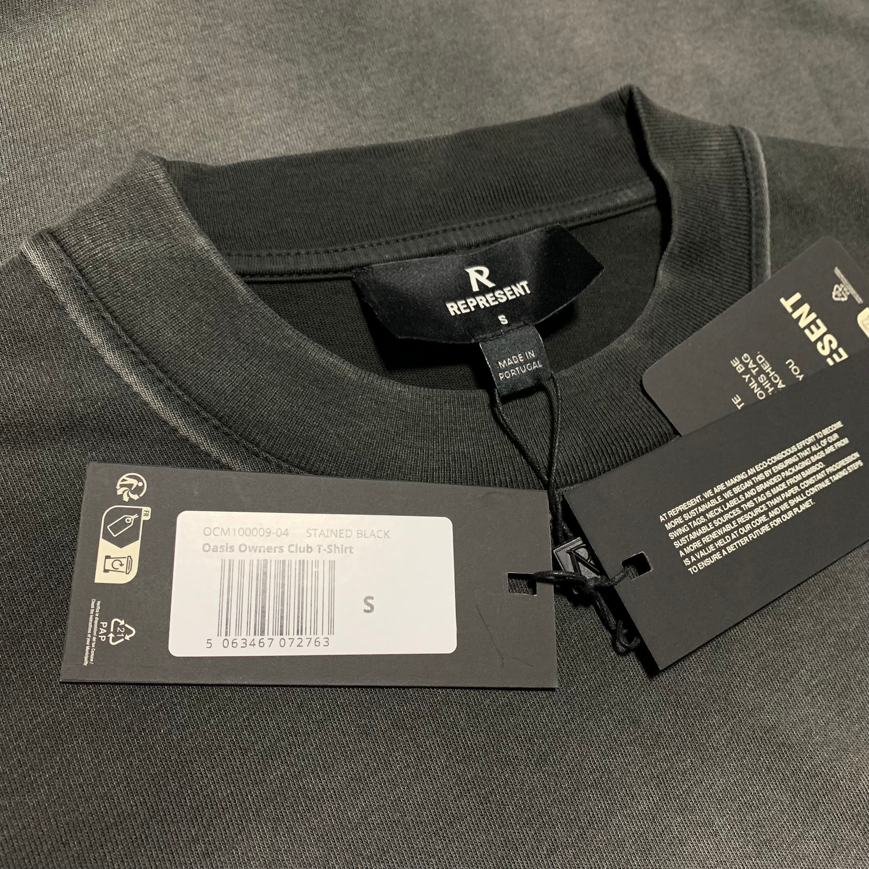 Represent Oasis Small Owners Club Stained Black Tee