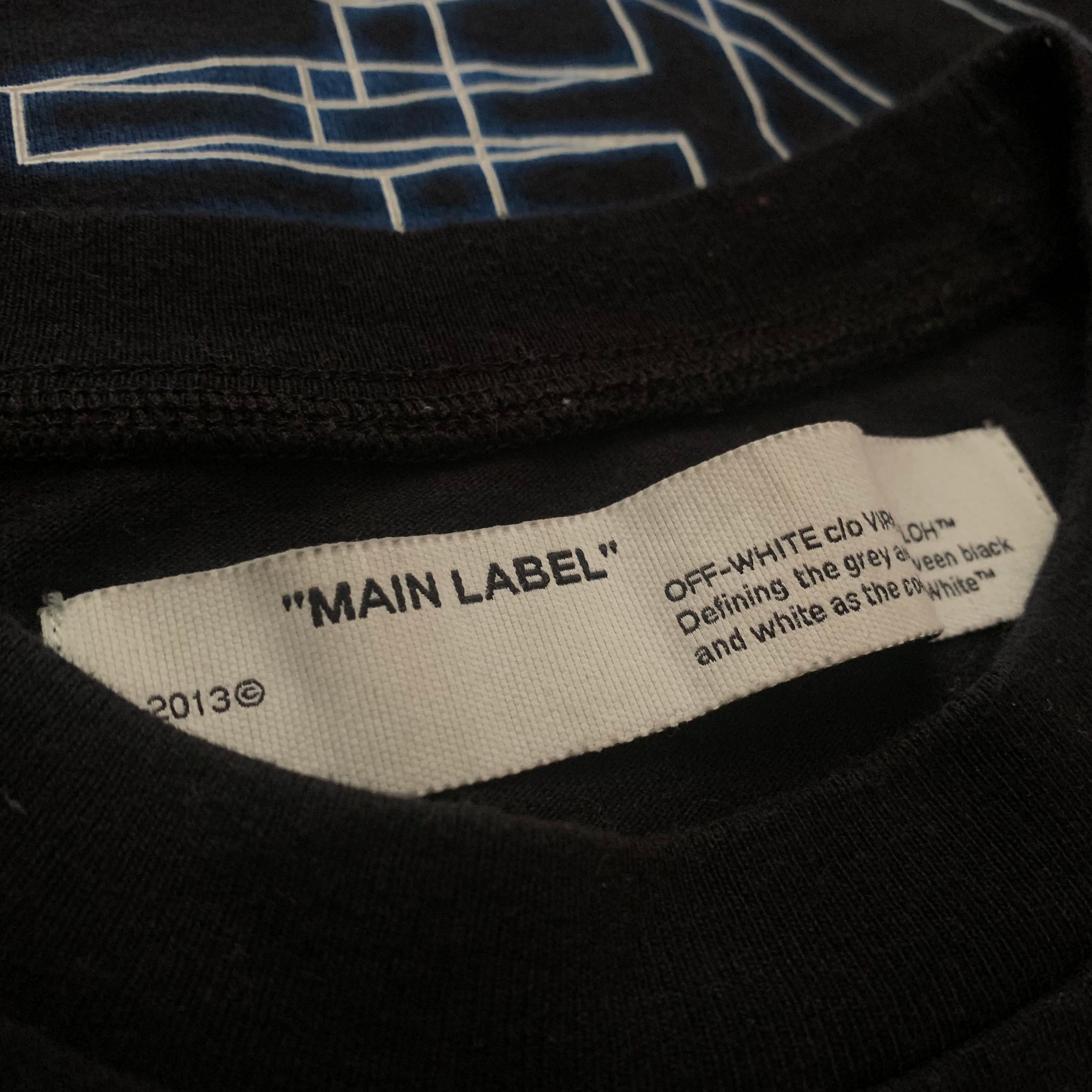 Off White Small Black Tee Virgil Abloh 'Rationalism' (OMAA027R20185003)