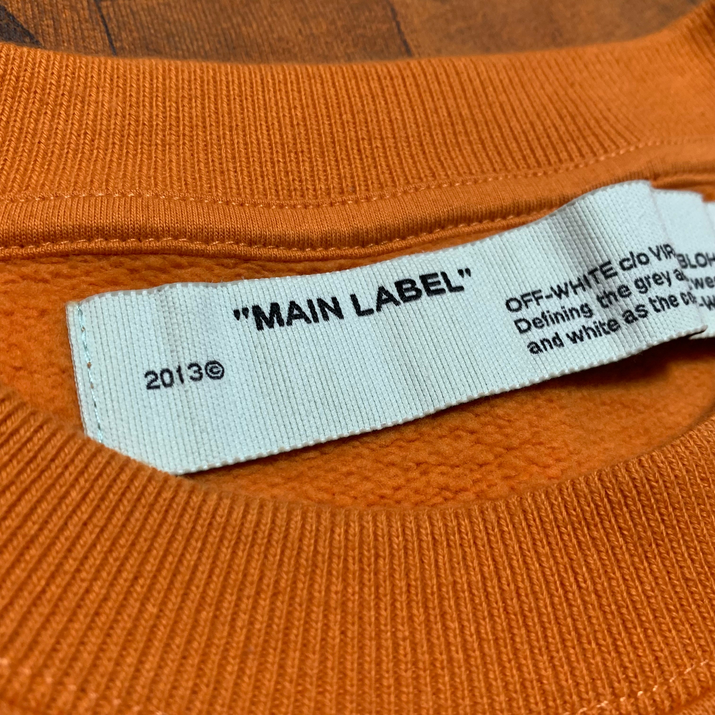 Off White Medium Arrows Graphic Orange Sweatshirt Crewneck Virgil Abloh