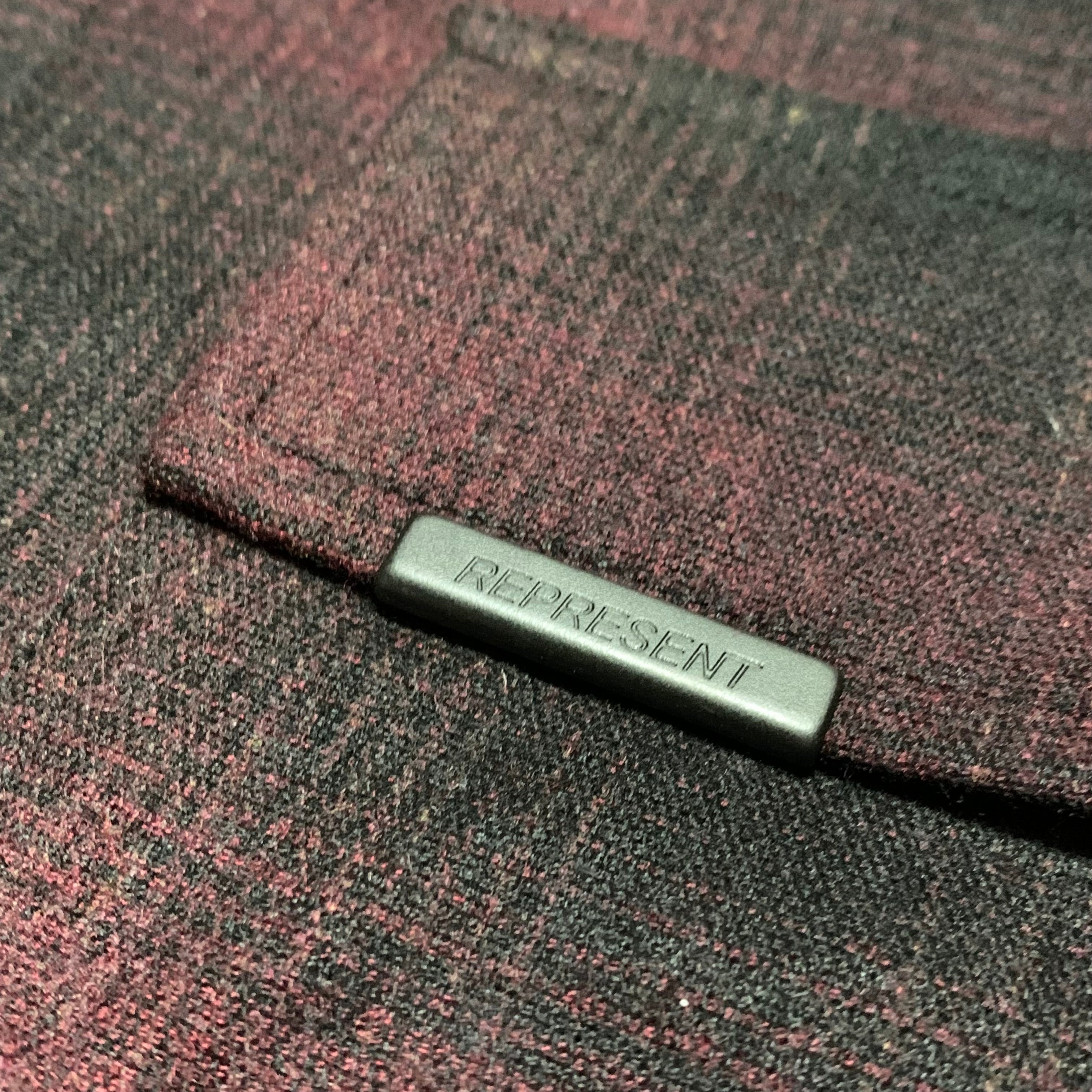 Represent Small Shirt Button Check Burgundy Shirt Top